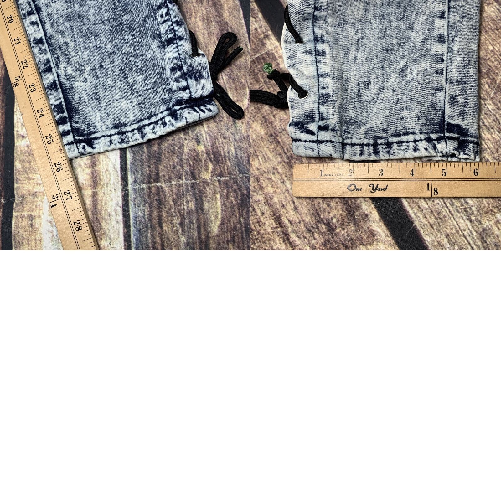 Vintage Between Us Jeans Blue Size 20 Stretch Rope Tie Legs Acid Wash 39 x 26 Women’s Size 42" / US 20 - 9 Thumbnail