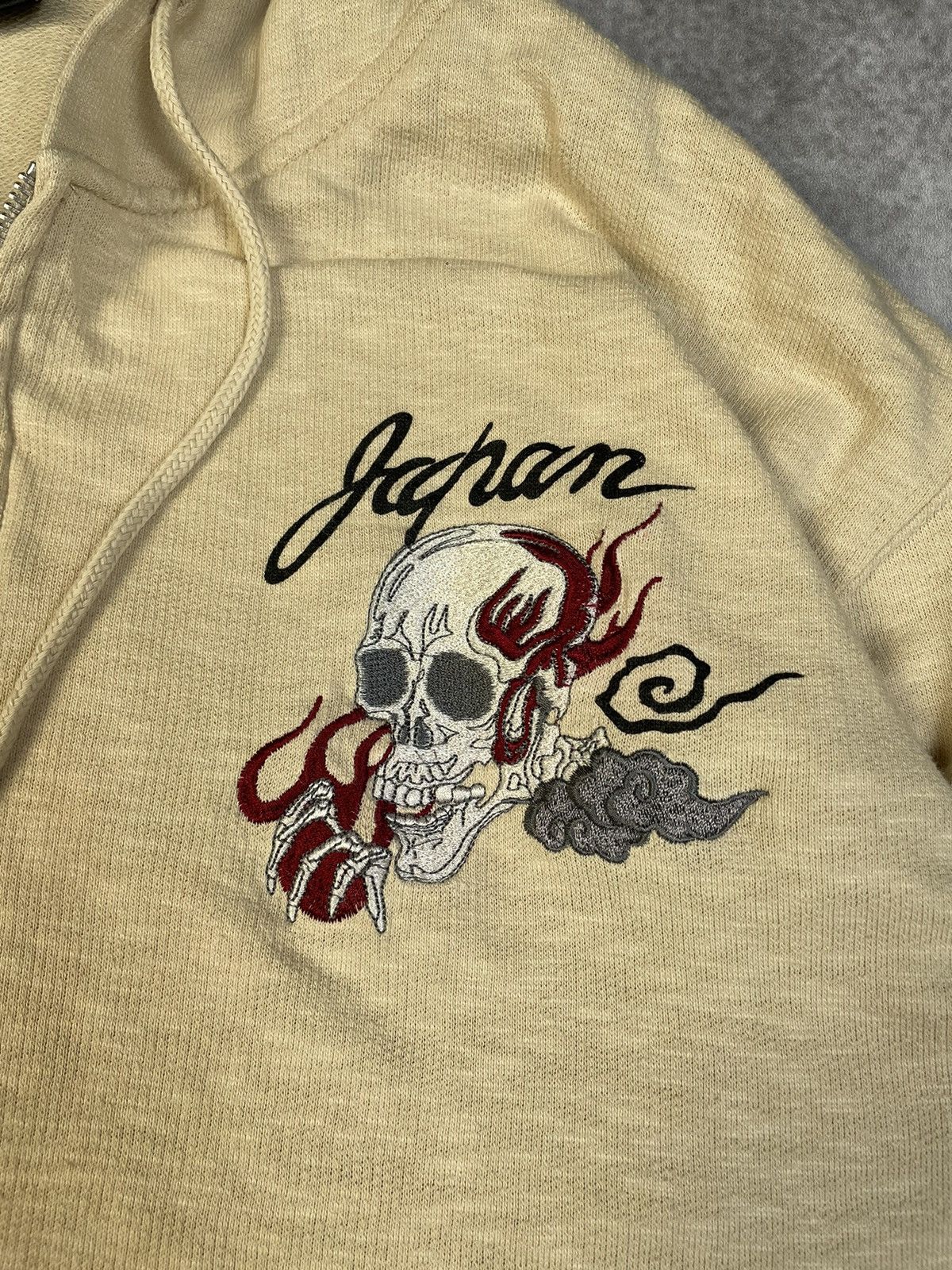 Japanese Brand 2000s Defective Struct Skeleton Sukajan Zip Hoodie Size US L / EU 52-54 / 3 - 6 Thumbnail