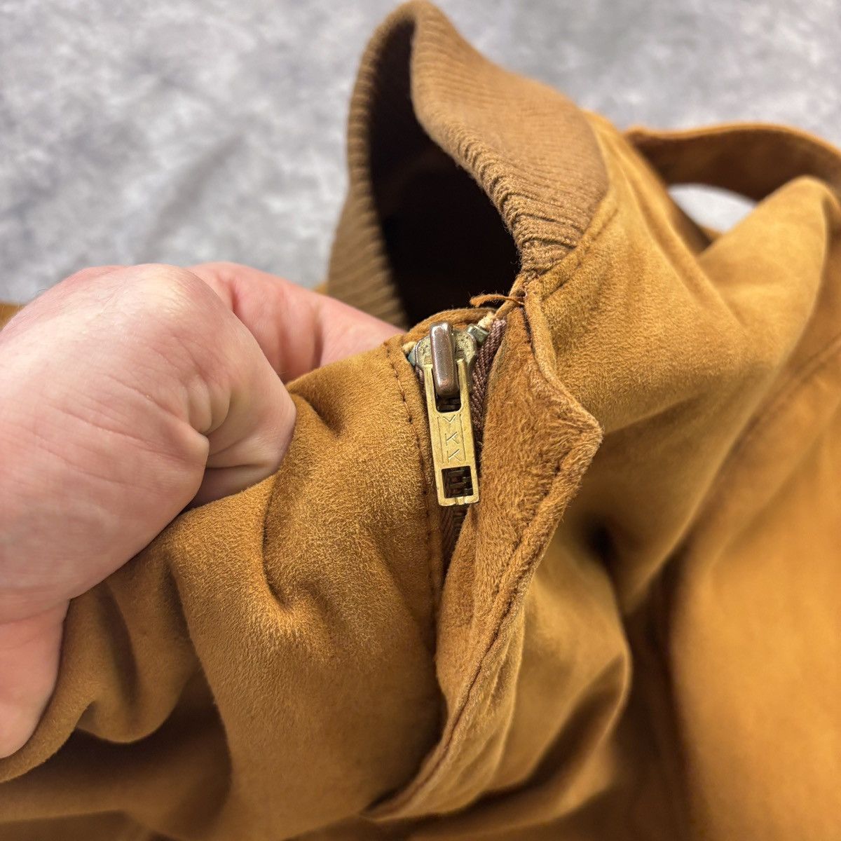 Other × Vintage 1970s Suede Bomber Jacket 70s Vintage Spanish Wheat Brown S Size US S / EU 44-46 / 1 - 9 Thumbnail
