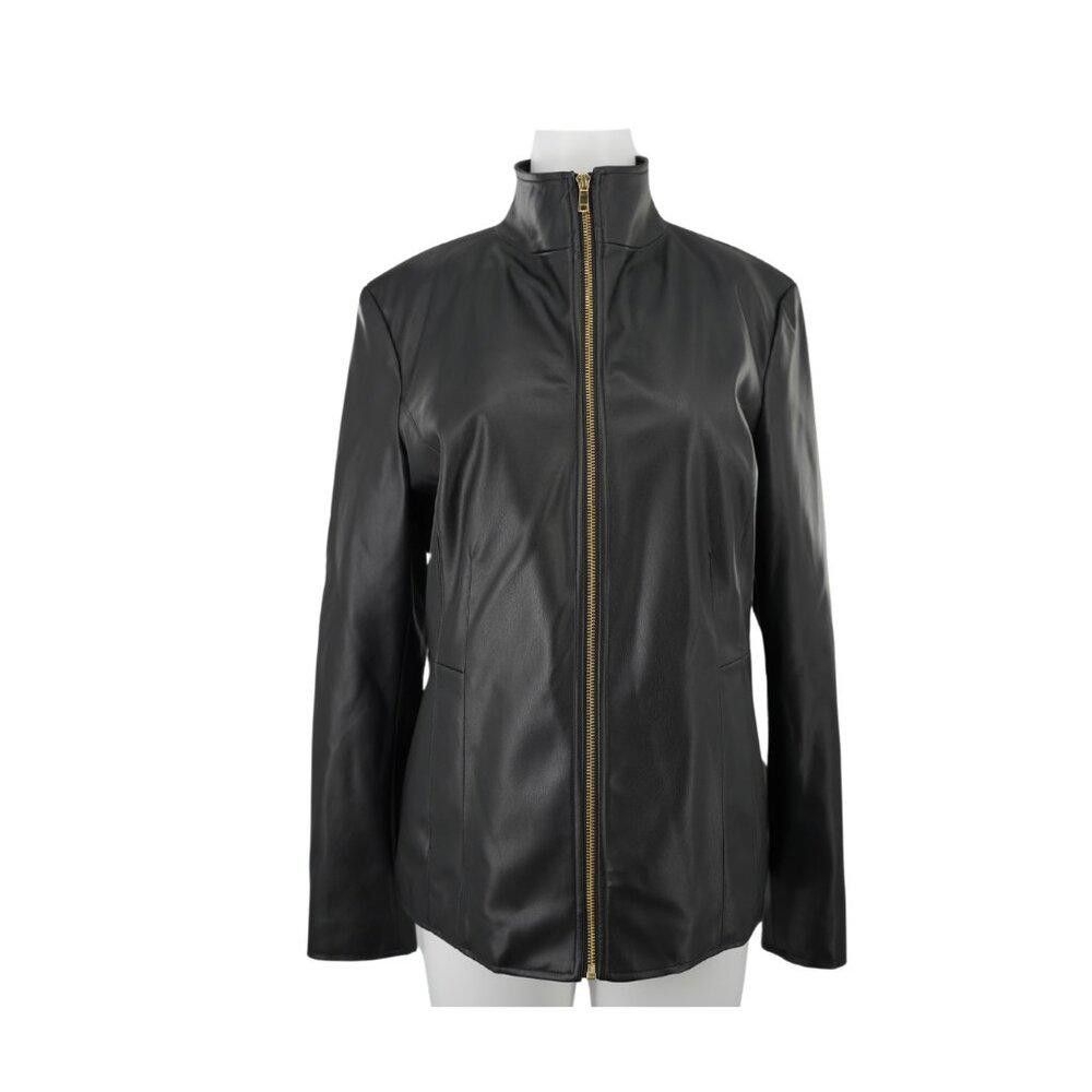 Cole Haan Cole Haan Faux Leather Moto Jacket Size Large Size L / US 10 / IT 46 - 2 Thumbnail