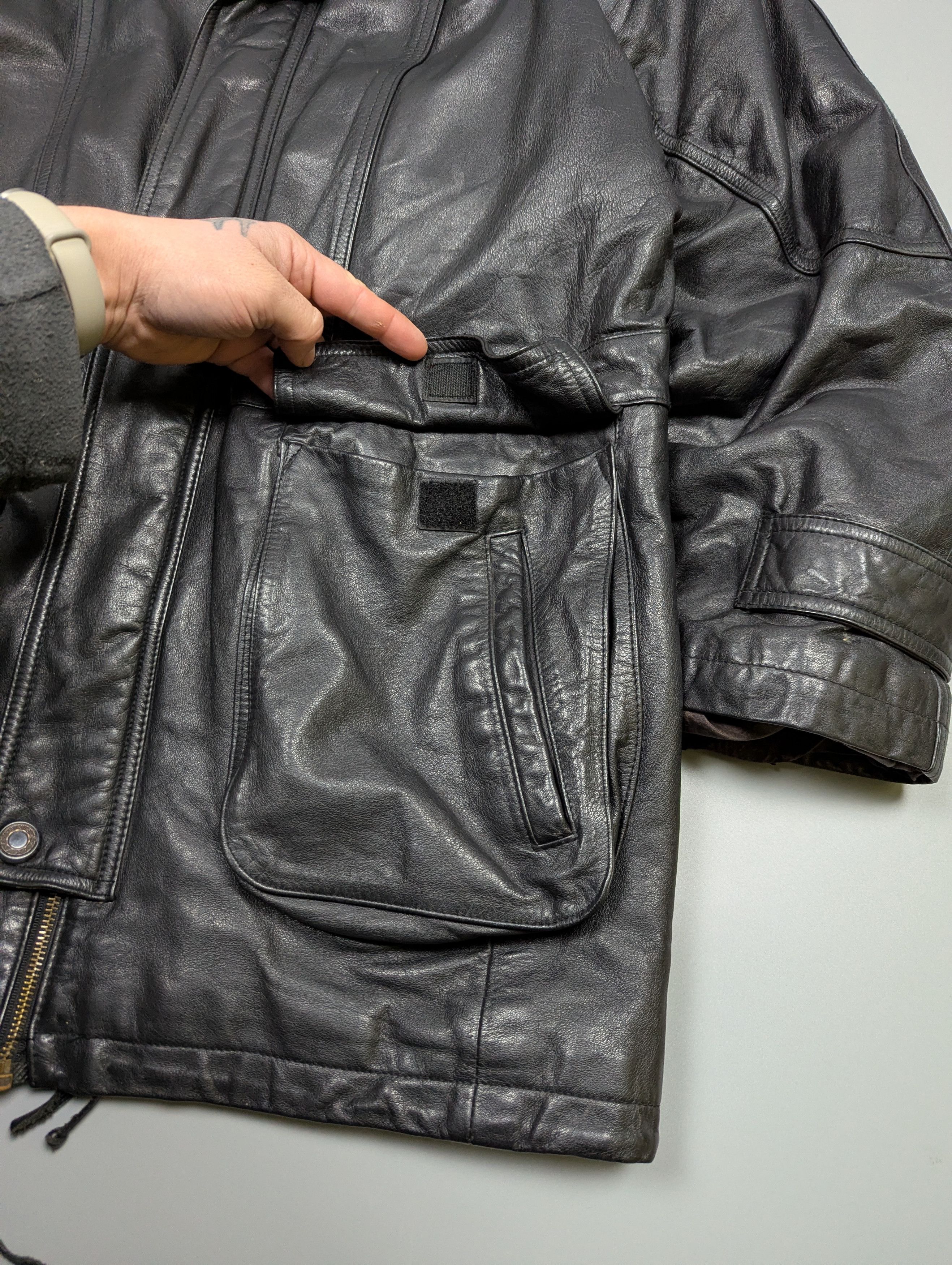 Vintage Vintage PRINCE Heavy Black Leather Multi-Pocket Jacket Size US L / EU 52-54 / 3 - 4 Thumbnail
