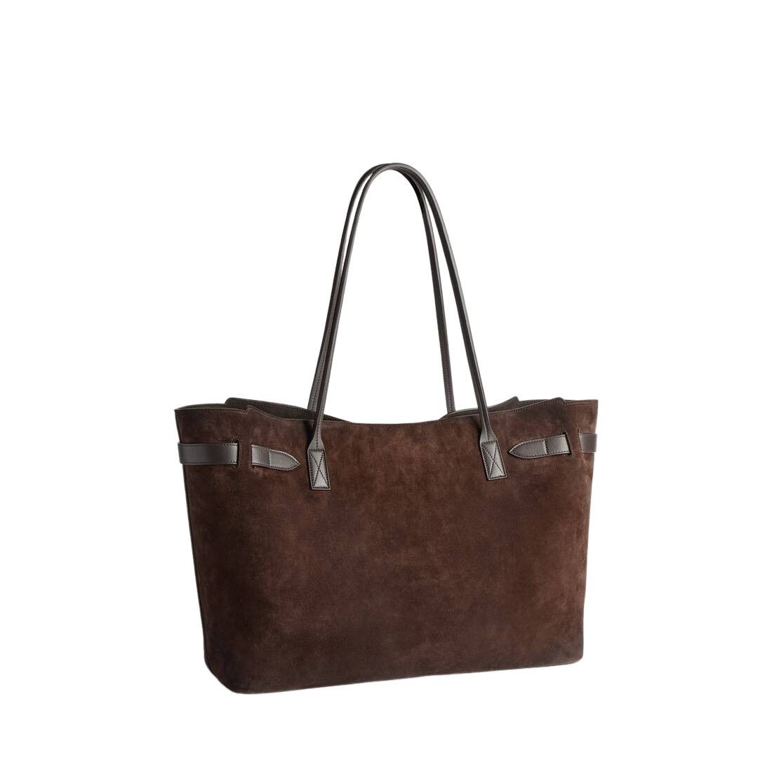 Balenciaga BALENCIAGA Bel Air Large $3650 Light Espresso Suede Tote Bag Size ONE SIZE - 3 Thumbnail