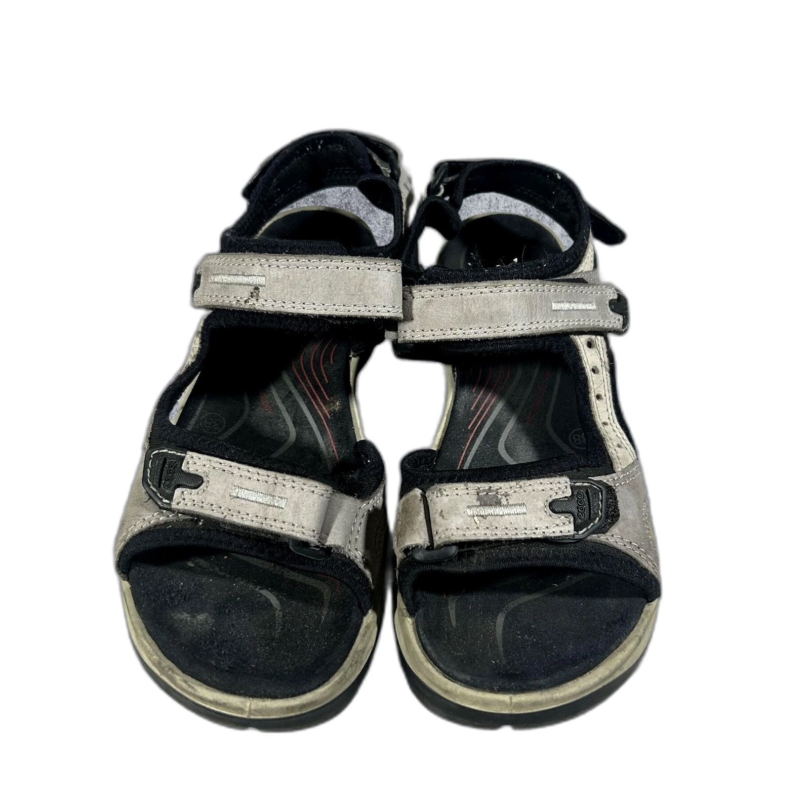 Ecco Ecco Off-Road Yucatan Sandals Hiking Gray Black Leather Slin Size US 7.5 / EU 40-41 - 5 Thumbnail