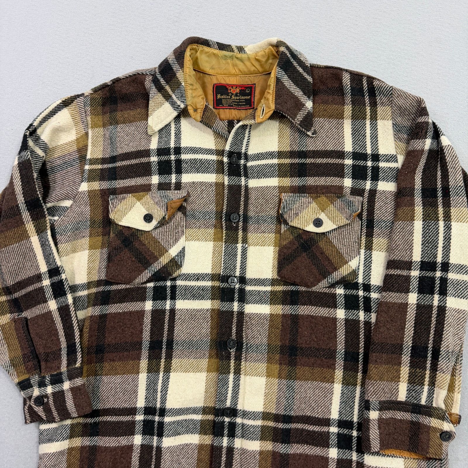Vintage Vintage CPO Fashion Sportswear Flannel Shirt Large Brown Size US L / EU 52-54 / 3 - 2 Thumbnail