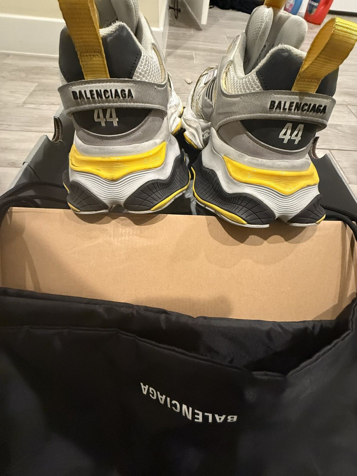 Balenciaga CARGO SNEAKERS - GREY/ WHITE/ YELLOW Size US 11 / EU 44 - 5 Thumbnail