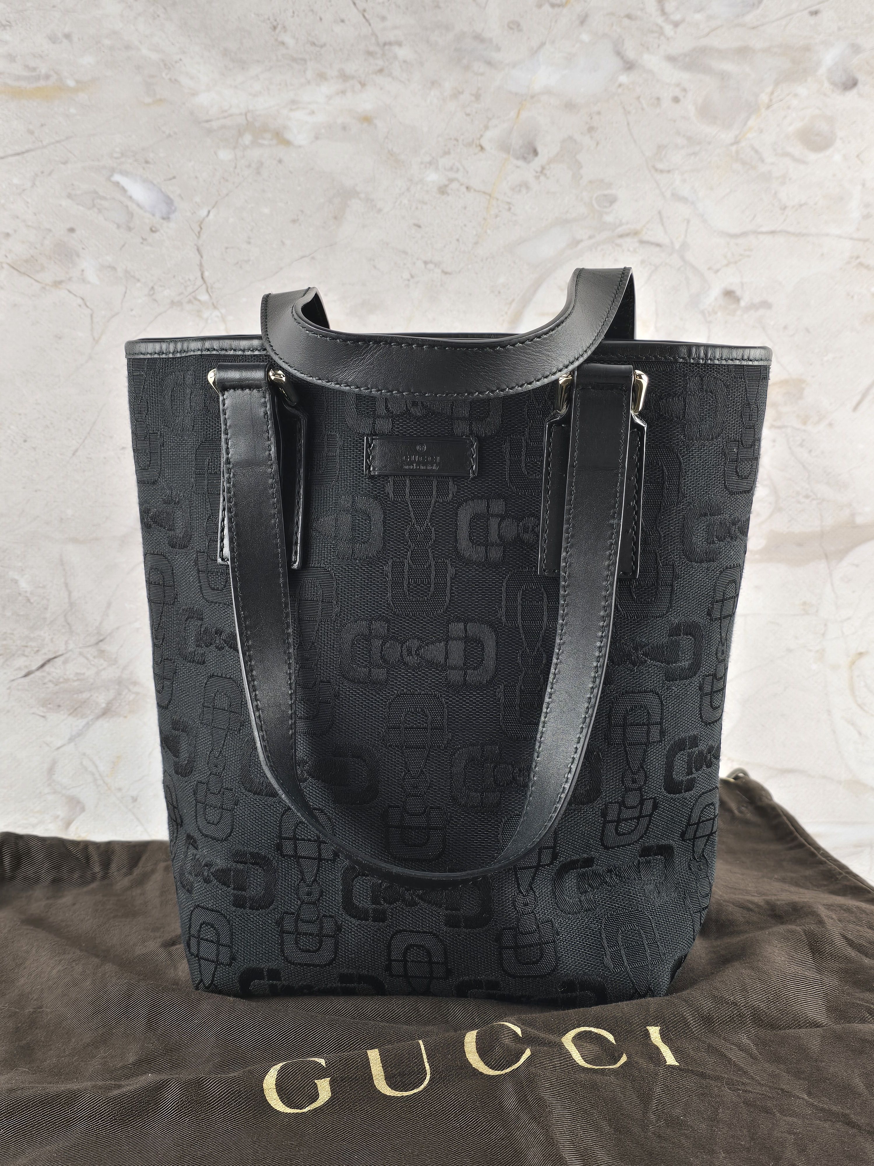 Gucci Gucci Bucket Handbag Coated Canvas black + dust bag Size ONE SIZE - 1 Thumbnail