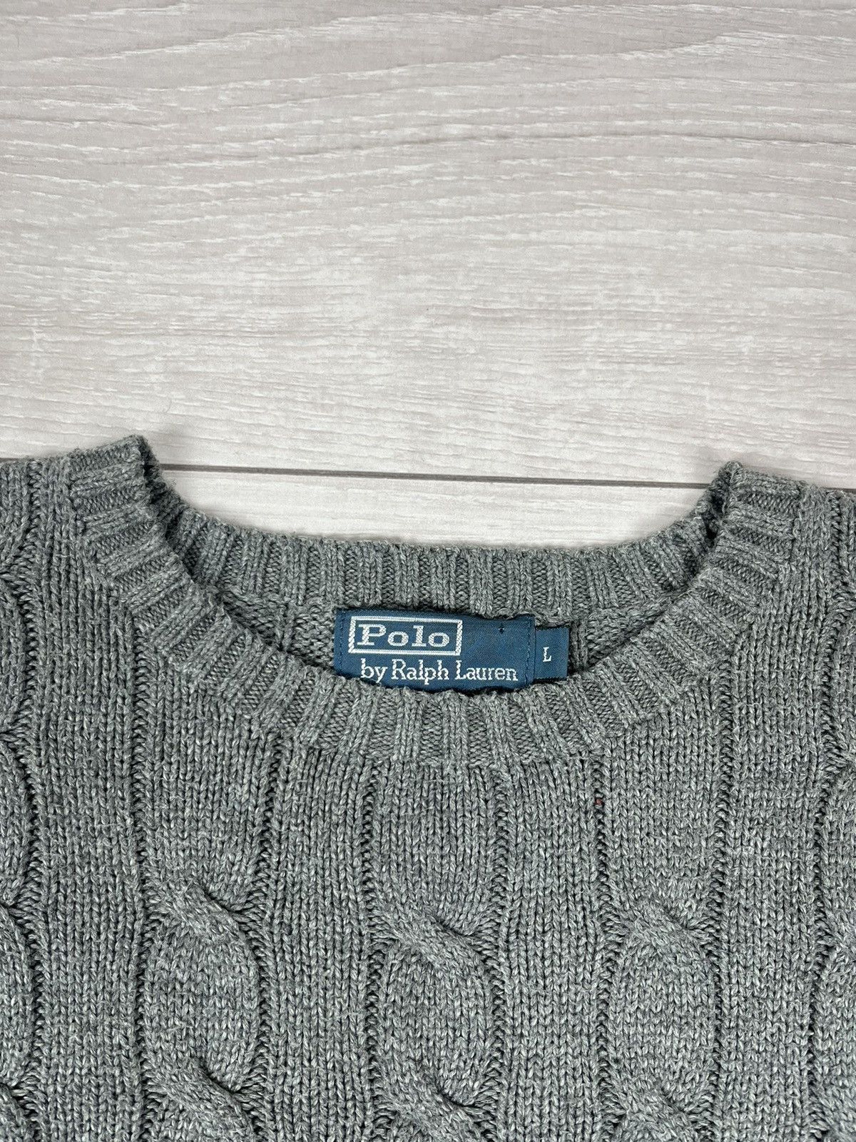 Polo Ralph Lauren Polo Ralph Lauren Vintage Cable Knit Grey Sweater Size US L / EU 52-54 / 3 - 6 Thumbnail
