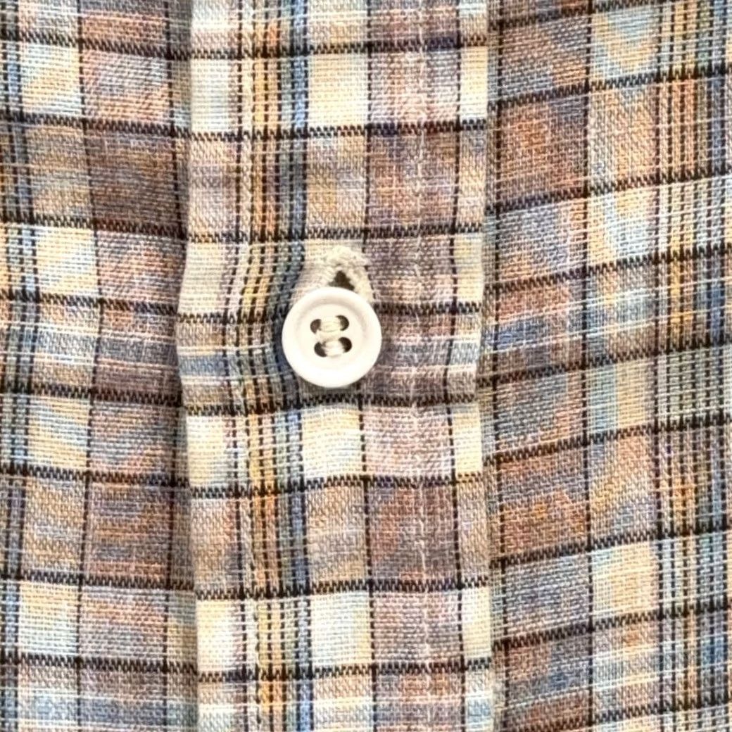 Vintage VINTAGE Moving Up Button Down Shirt Adult MEDIUM Brown Pastel Plaid 70s Size US M / EU 48-50 / 2 - 5 Thumbnail