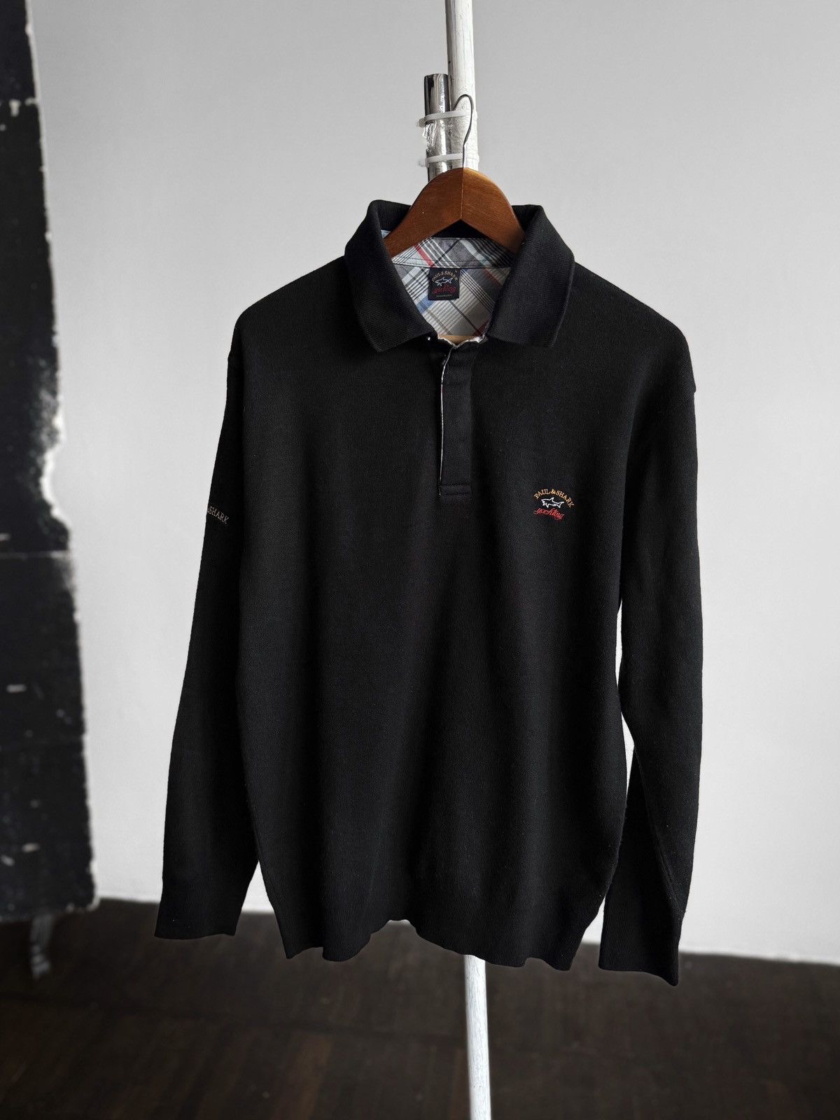 Paul & Shark Paul & Shark Mens Black Wool Polo Sweater LS Knit Jumper Size US L / EU 52-54 / 3 - 1 Thumbnail