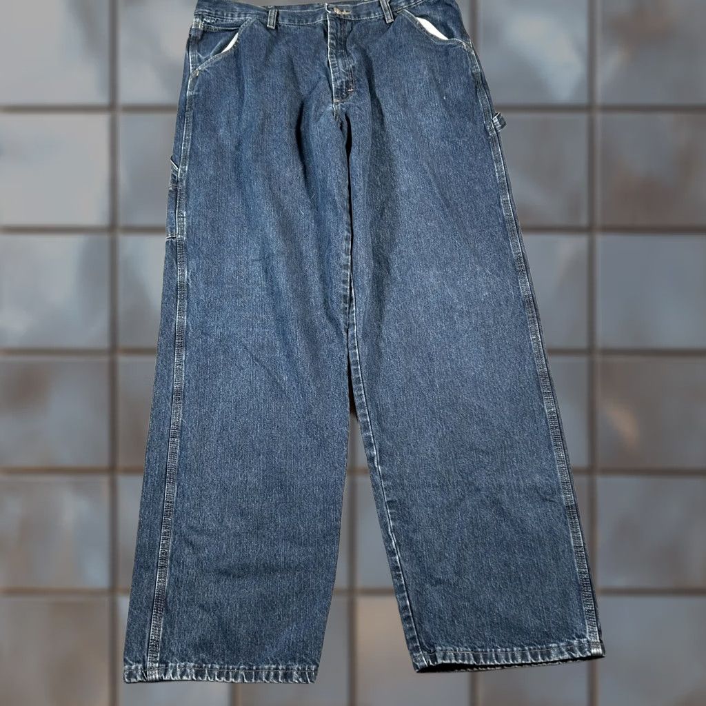 Wrangler VTG Wrangler Hero Carpenter Jeans Men 34x32 Blue Denim Straight Workwear Utility Size US 34 / EU 50 - 1 Thumbnail
