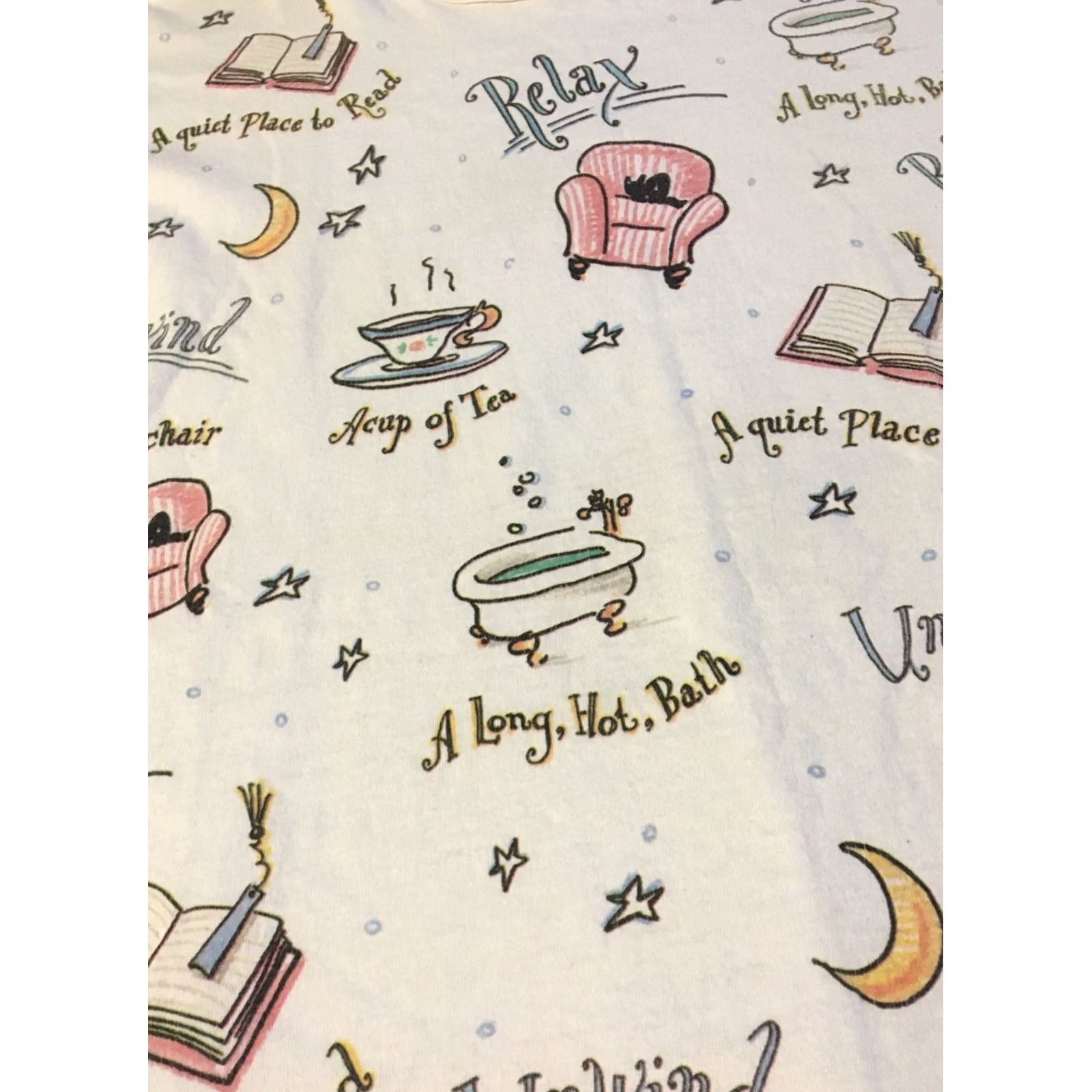Gloverall VINTAGE Relevant Products Women T-Shirt Unwind Relax Sleeping Shirt White 90s Fun Funny Size ONE SIZE - 4 Thumbnail