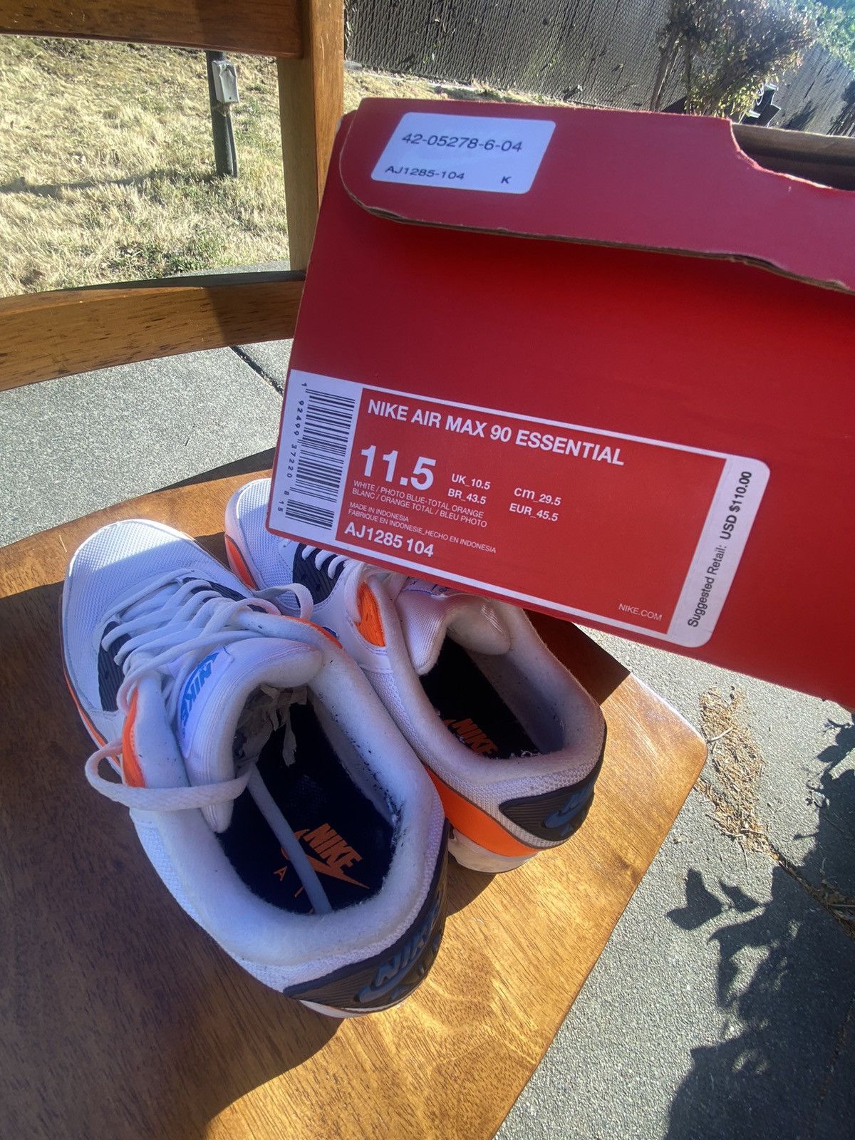 Nike (USED) (FREE SHIPPING) Nike Air Max 90 Essential Size US 11.5 / EU 44-45 - 8 Thumbnail