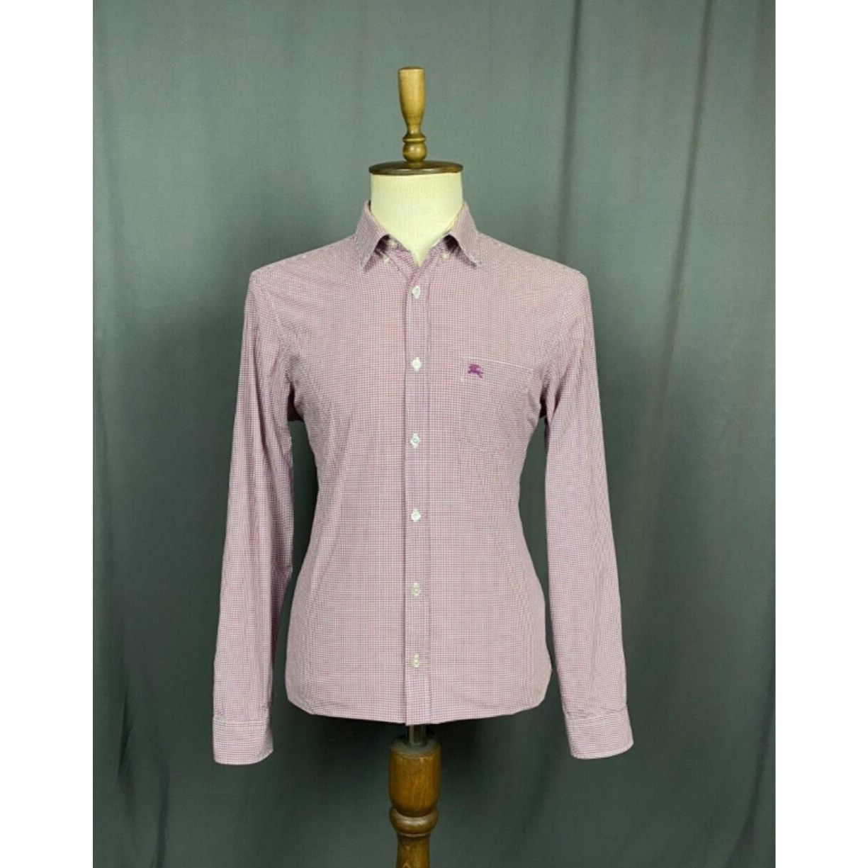 Burberry Burberry Small Logo Men's Red White Checked Longsleeve Shirt Size US L / EU 52-54 / 3 - 2 Thumbnail