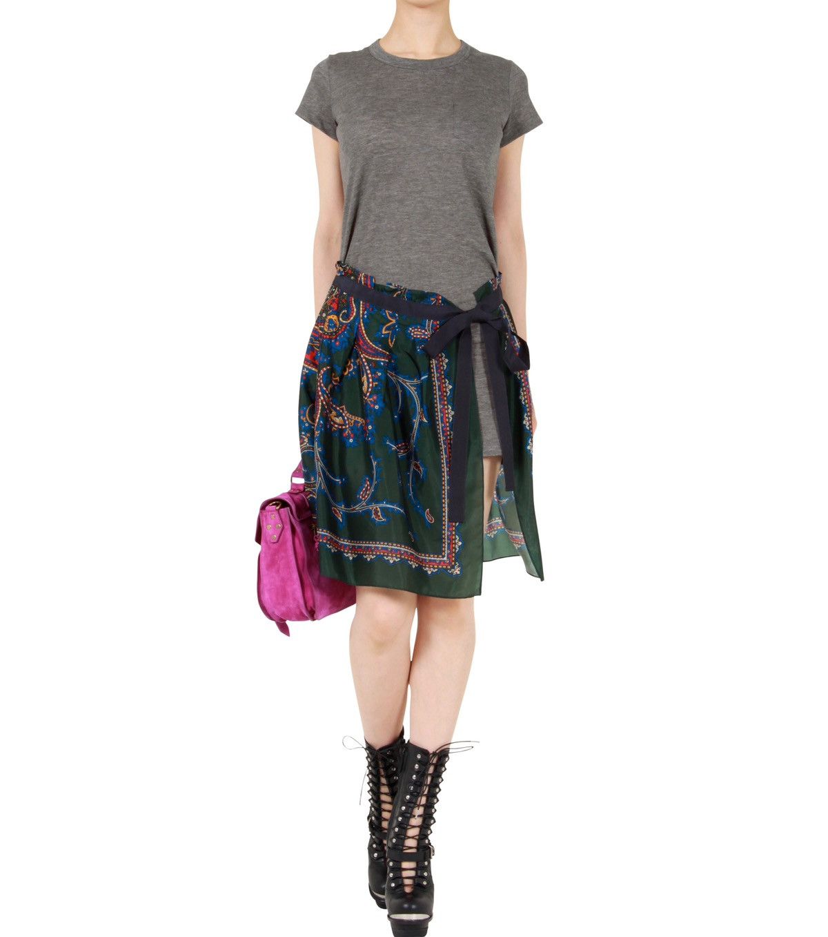 Sacai - Paisley Scarf T-shirt dress
