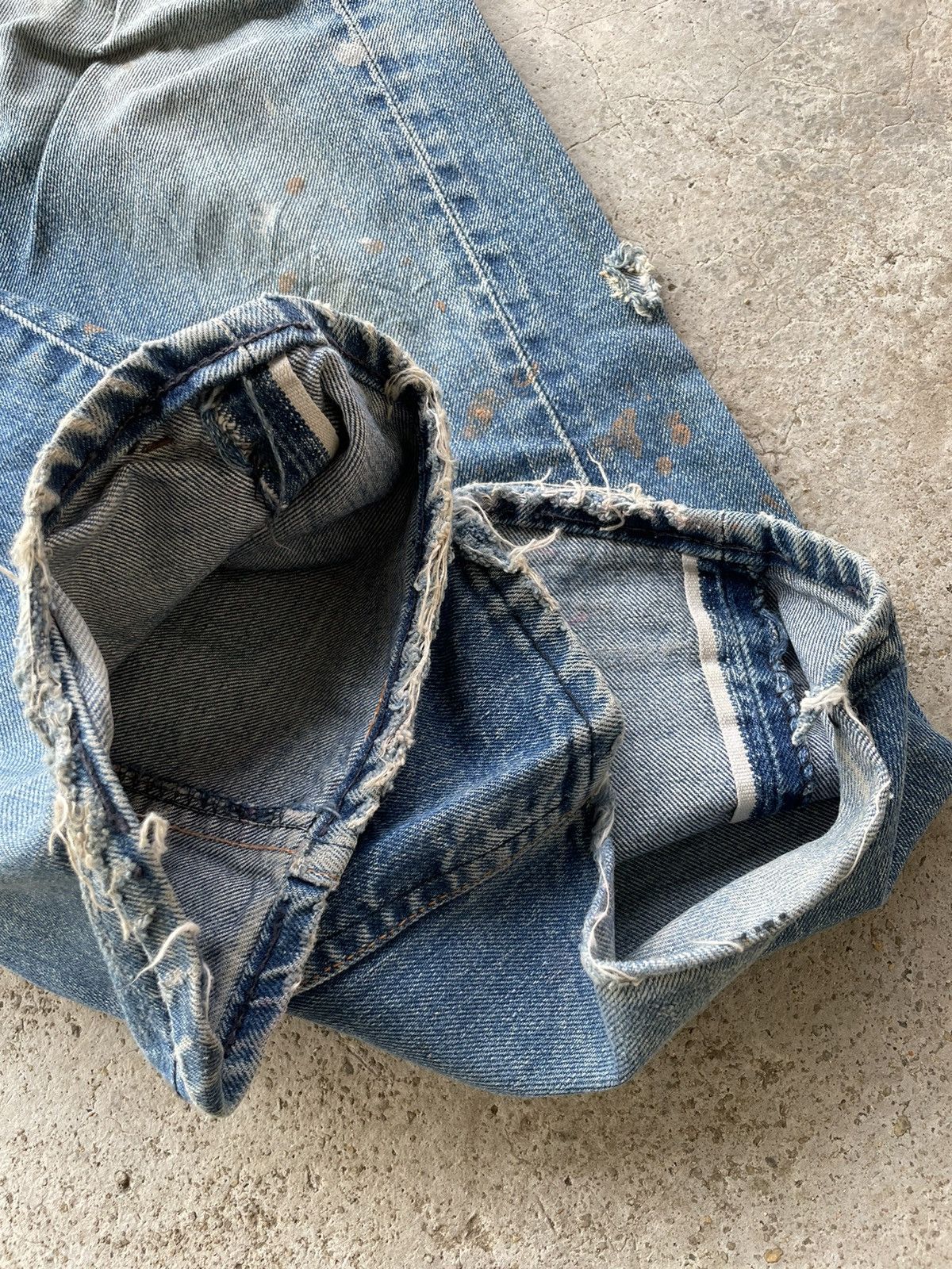 Vintage Vintage 50s selvage jeans unbranded distressed Size US 39 - 13 Thumbnail