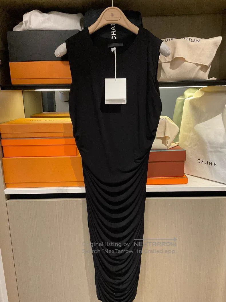 The Row The Row Black pleated slim dress Size L / US 10 / IT 46 - 1 Thumbnail