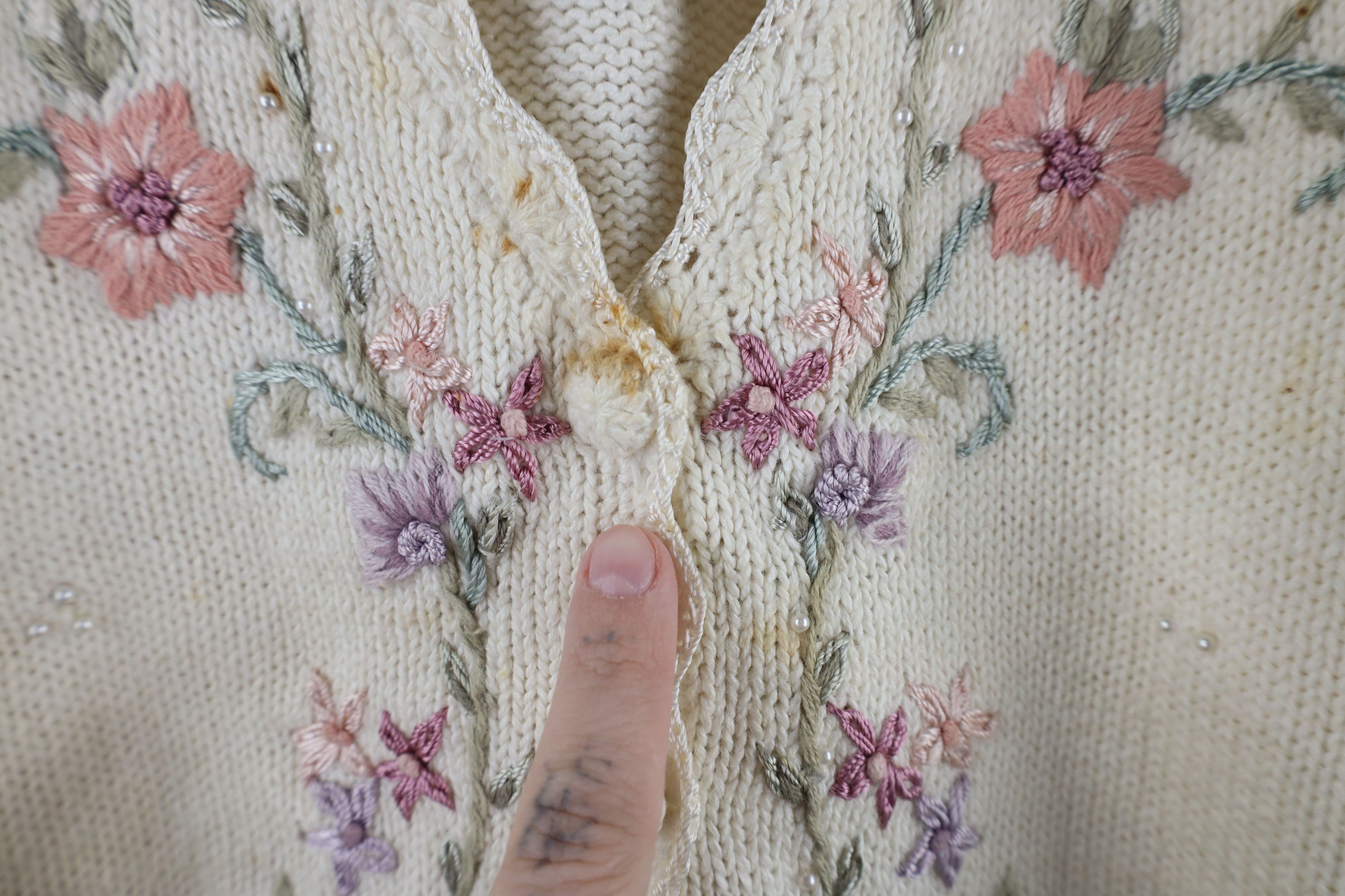Vintage Vintage 90s Streetwear Flower Cardigan Sweater Vest Size L / US 10 / IT 46 - 5 Thumbnail