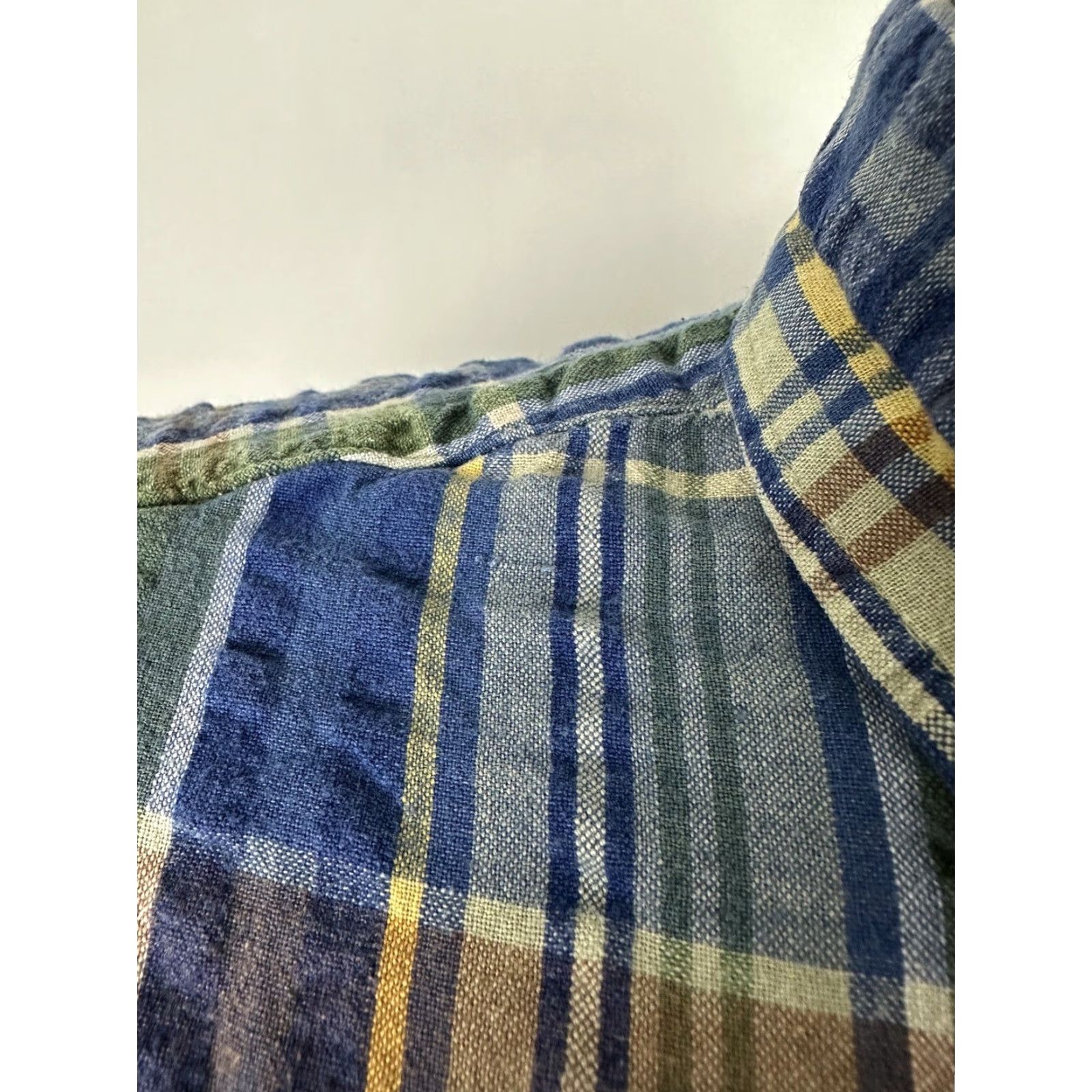 Vintage Vintage Reed St. James LOAFERS Seersucker Shirt Men M Blue Plaid Casual 90s Button-Up Size US M / EU 48-50 / 2 - 5 Thumbnail