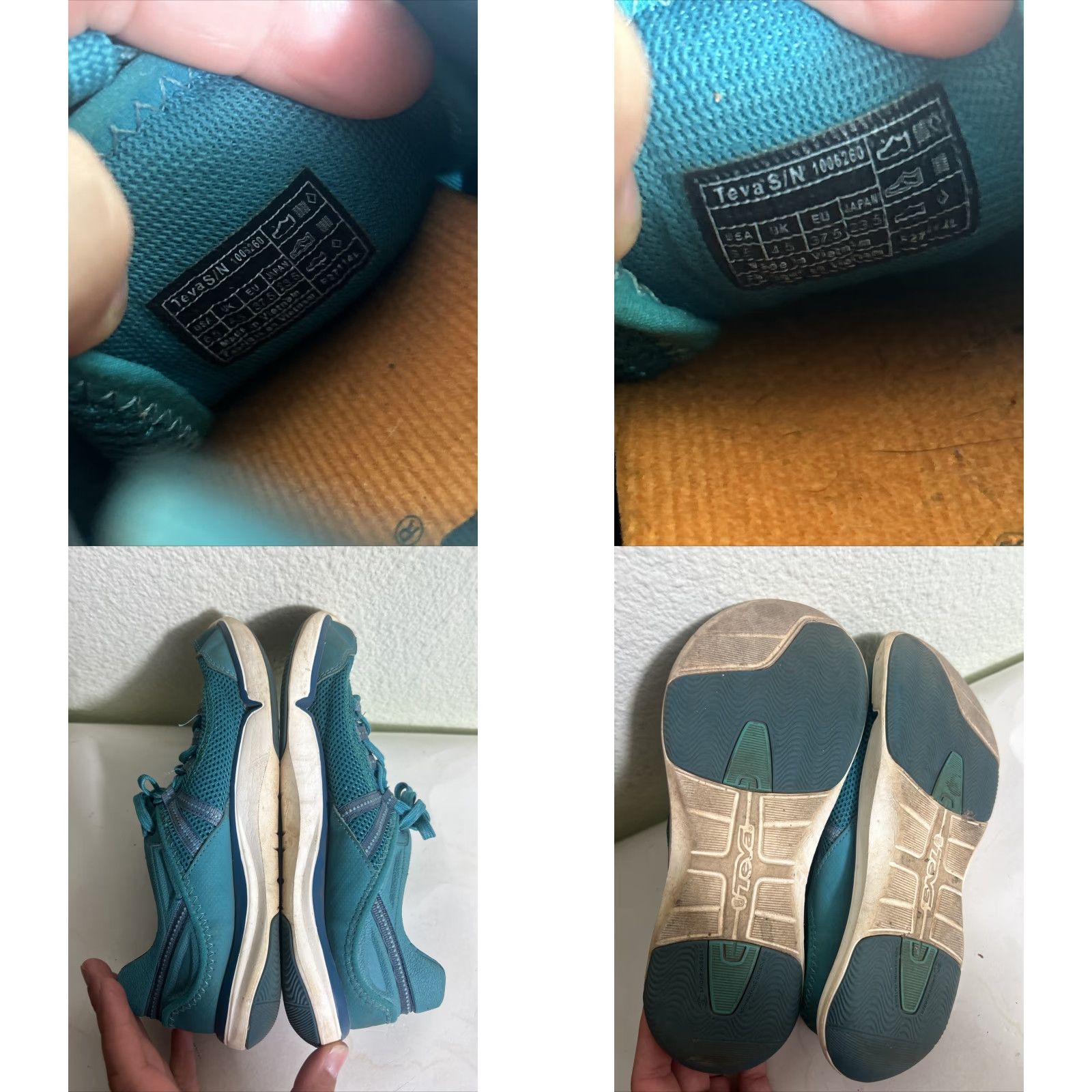 Teva Teva Evo Water Light Teal Athletic Shoes Womens 6.5 Teal Sneaker Breathable Performance Lace Up Solid Size US 7 / IT 37 - 9 Thumbnail