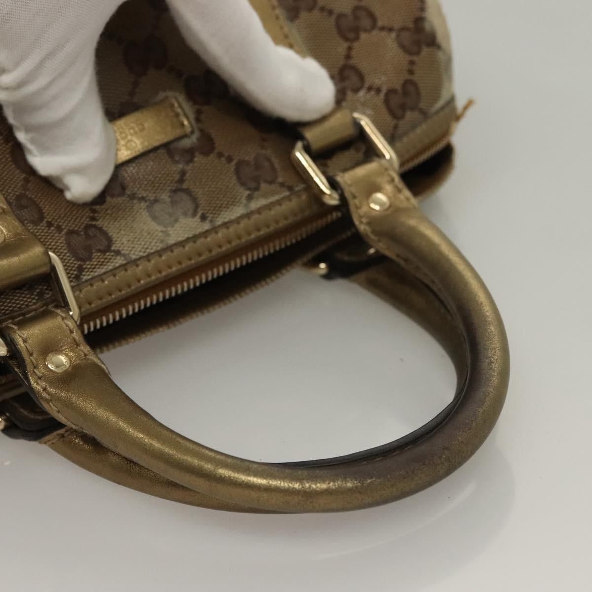 Gucci GUCCI GG Crystal Hand Bag Coated Canvas Brown Gold Size ONE SIZE - 7 Thumbnail