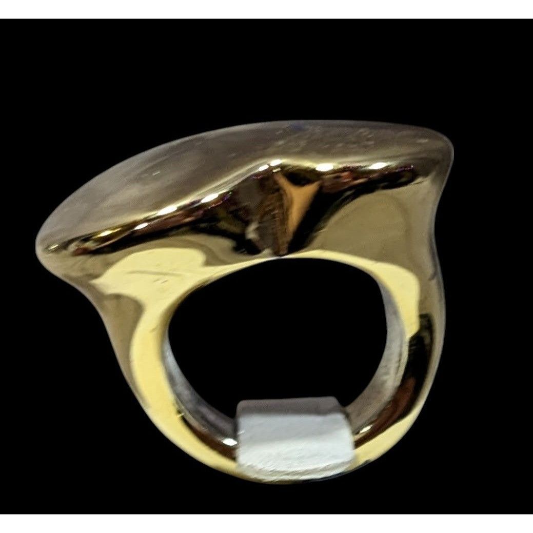 Other Chunky Plastic Metallic Gone Tone Fashion Ring Size 6 1/2 Size ONE SIZE - 3 Thumbnail