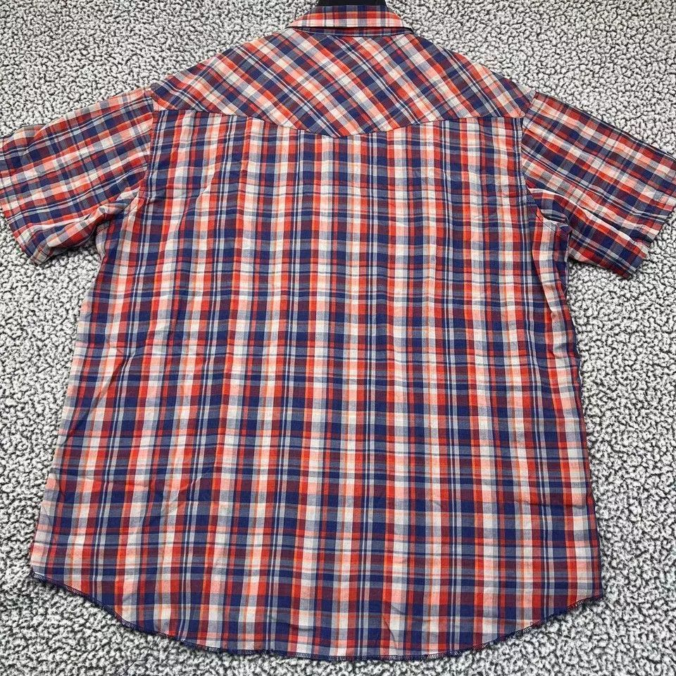 Wrangler Wrangler Shirt Men XL Plaid Button Up Pearl Snap Oversized Size US XL / EU 56 / 4 - 2 Thumbnail