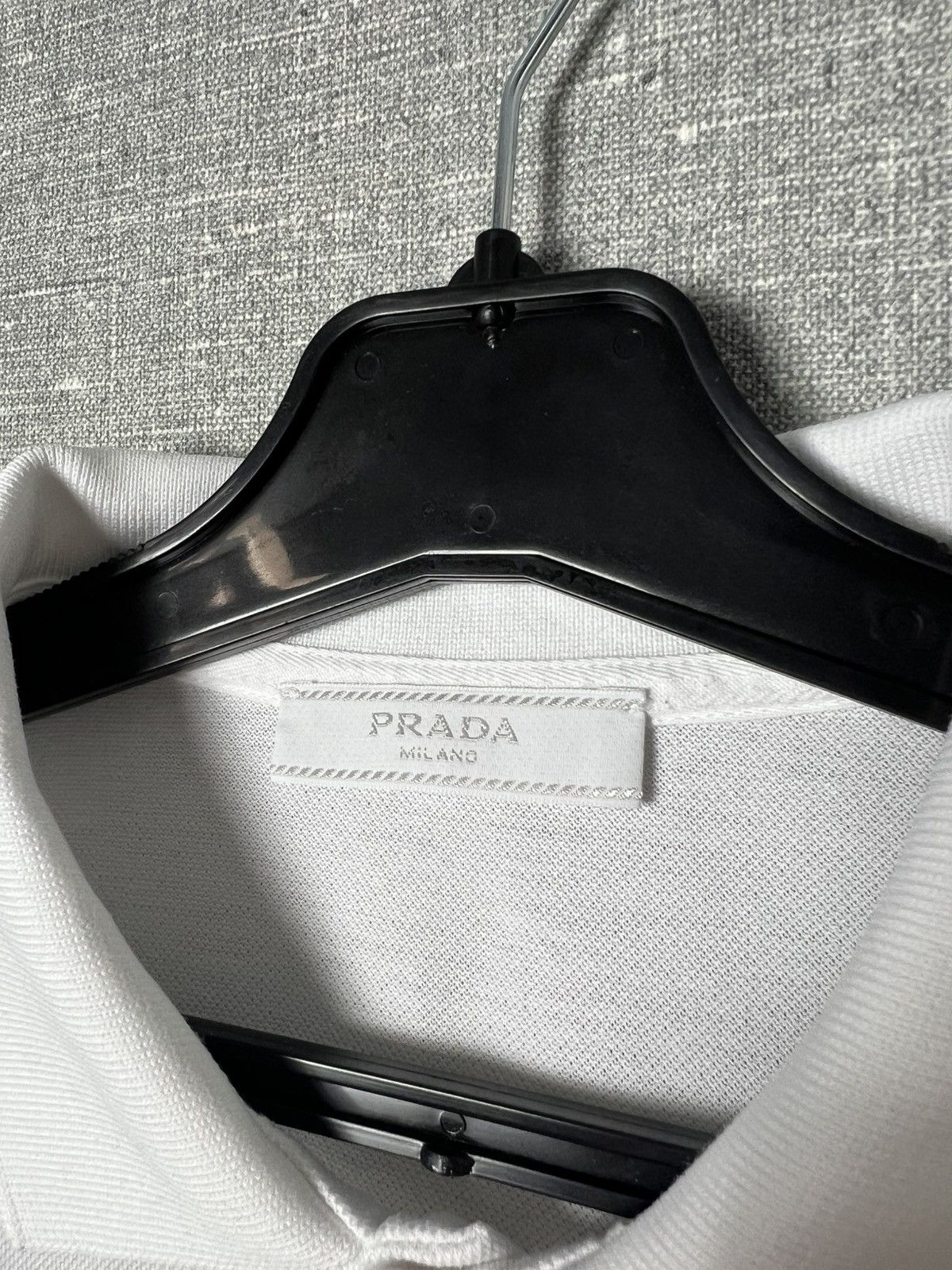 Prada Prada Milano Triangle Logo Patch White Polo Men’s T-Shirt Size US M / EU 48-50 / 2 - 9 Thumbnail