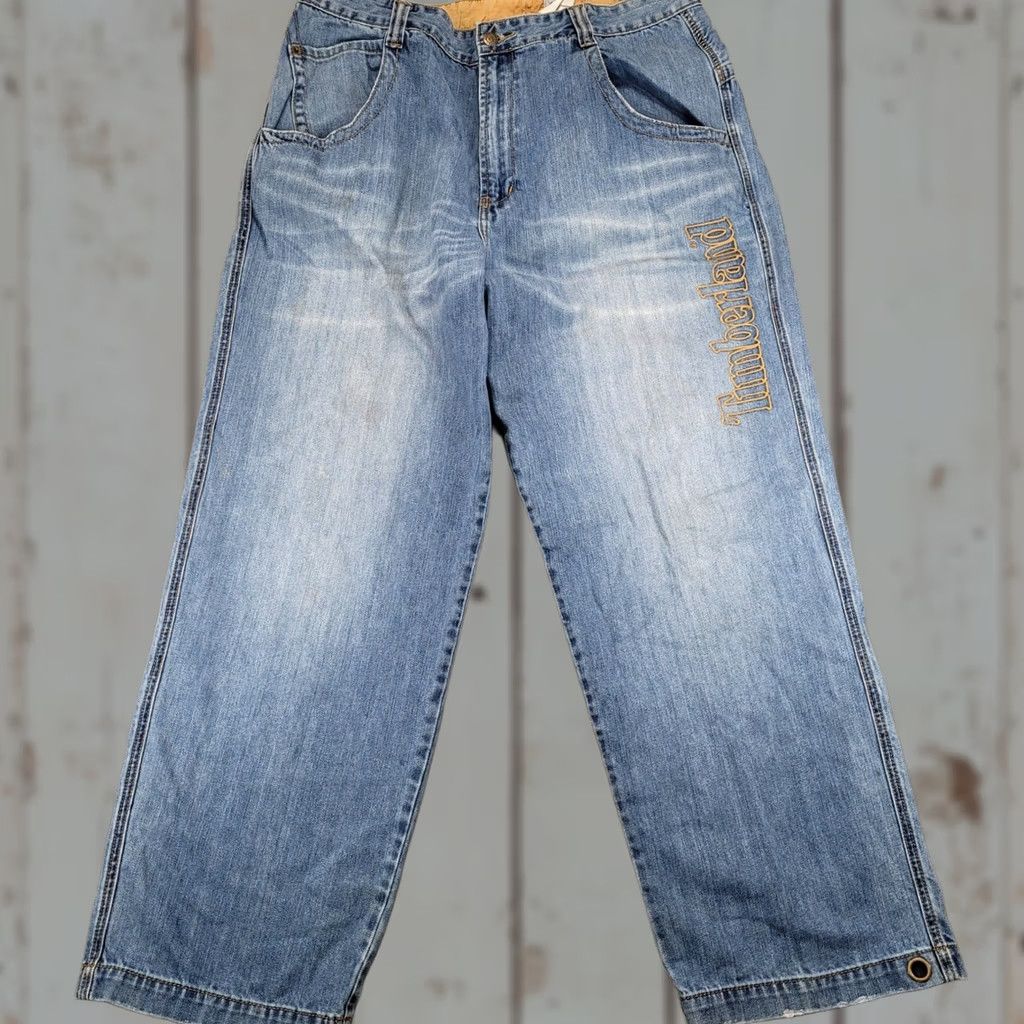Timberland VINTAGE Timberland Jeans Baggy 90s Hip Hop Blue Mens 38x31 Relaxed Wide-Leg Embroidered Flaws Size US 38 / EU 54 - 1 Thumbnail