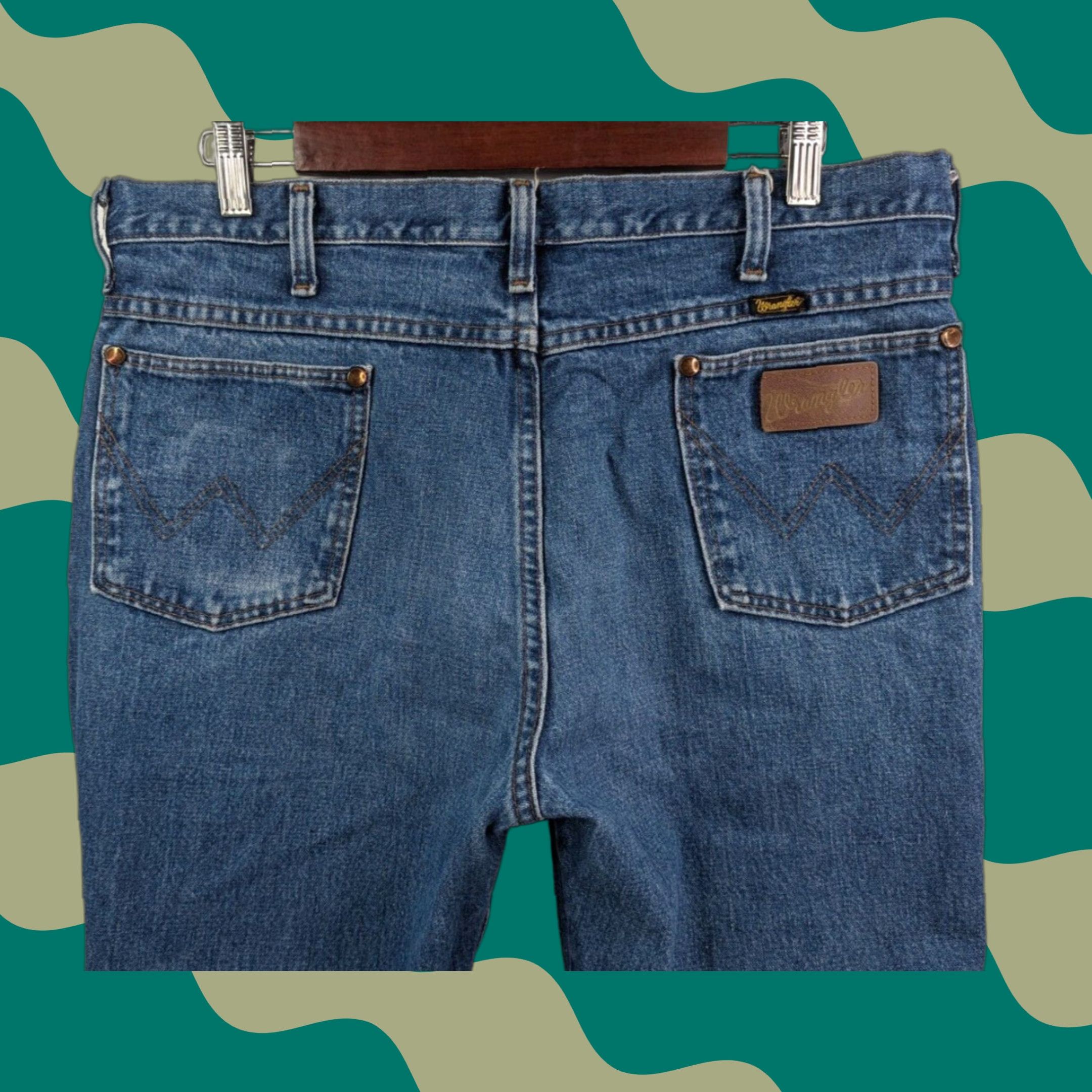 Wrangler VINTAGE Wrangler 936GBK Men's Jeans 36x30 Slim 100% Cotton Denim Blue Cowboy Western Slim Fit Size US 36 / EU 52 - 1 Thumbnail