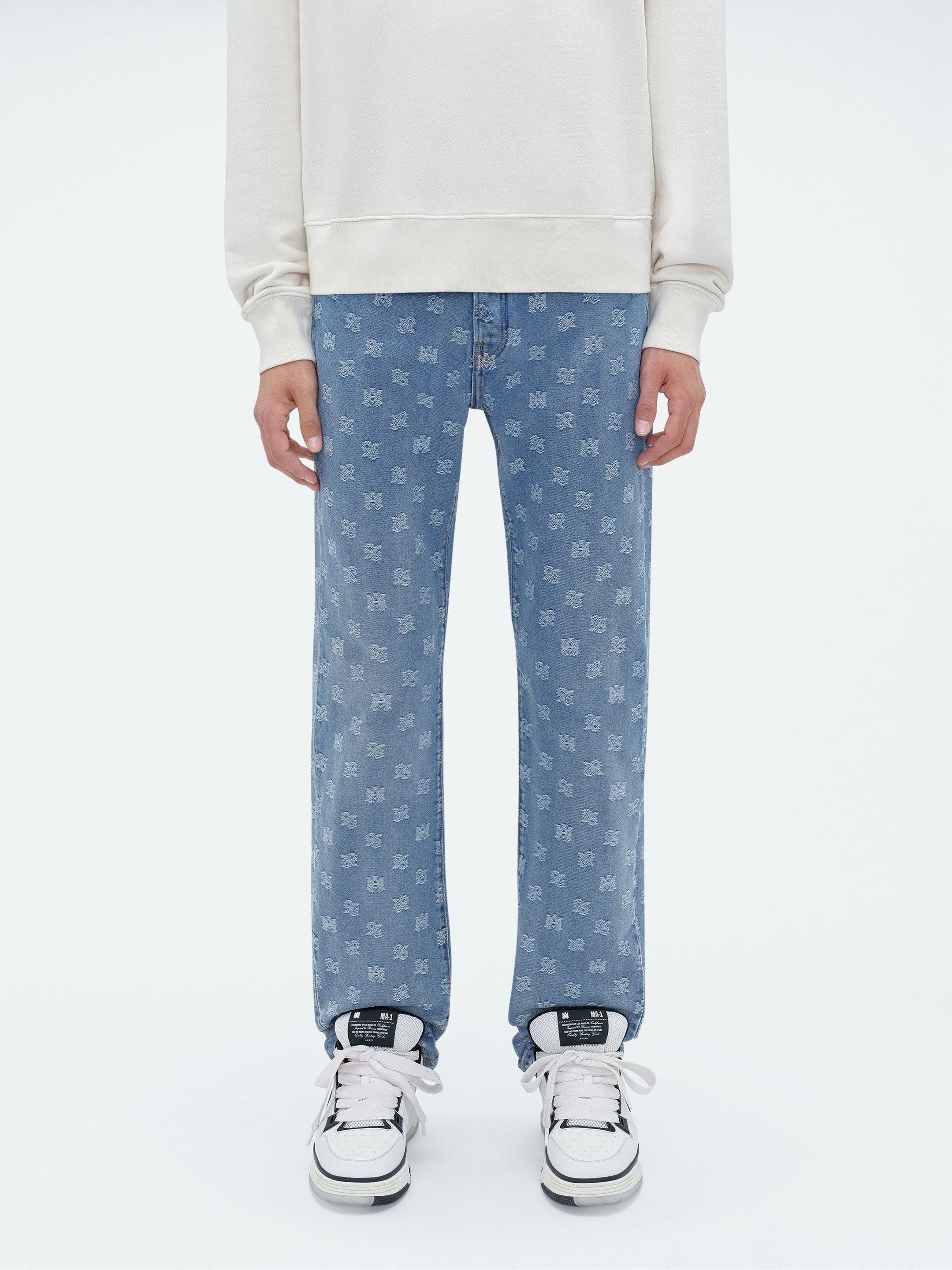 Amiri oc11z0225 M.A. Paisley Straight Jeans in Antique Indigo Size US 38 / EU 54 - 3 Thumbnail