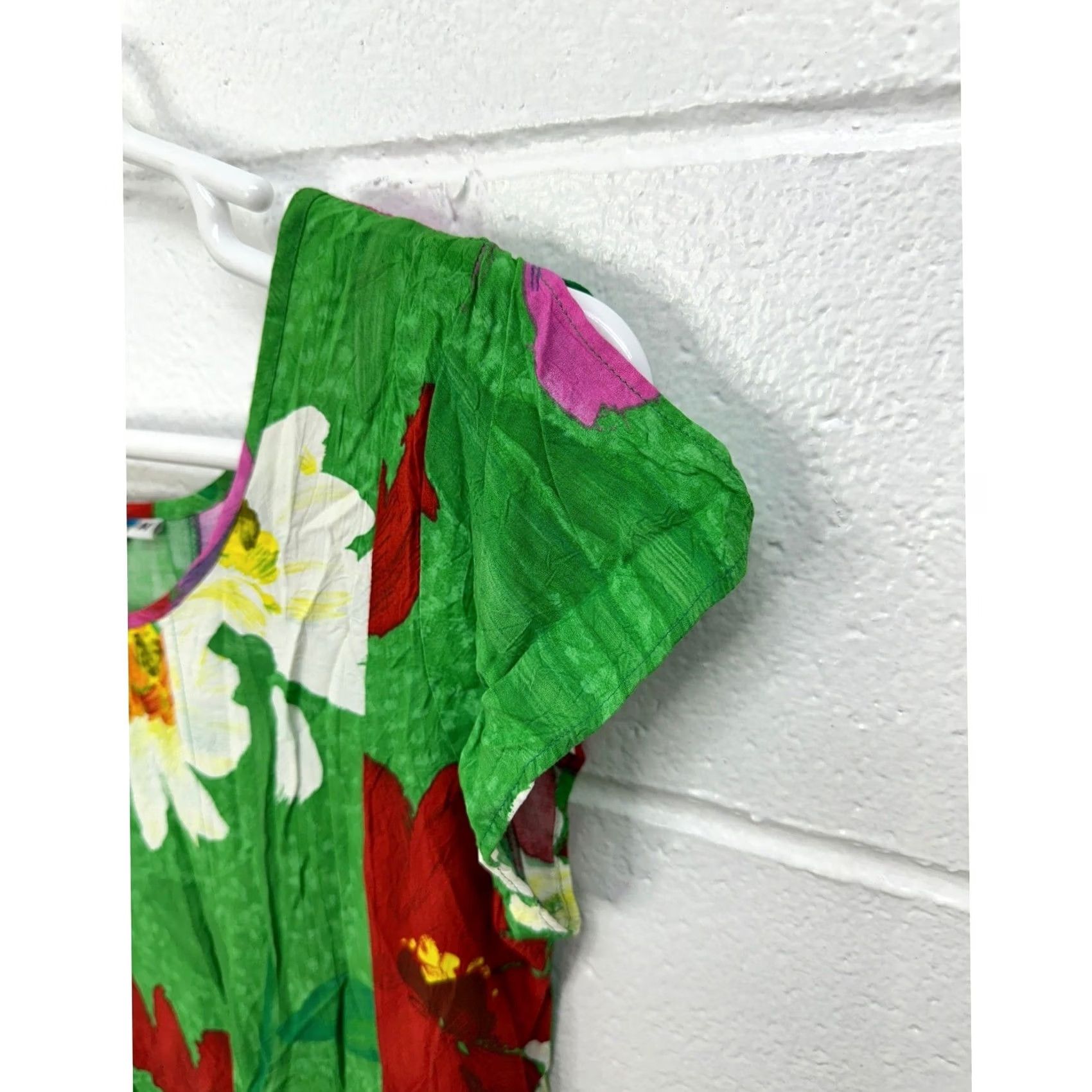 Jams World Jams World Dress Women's Medium Green Red Floral Hawaiian Tropical Size M / US 6-8 / IT 42-44 - 3 Thumbnail