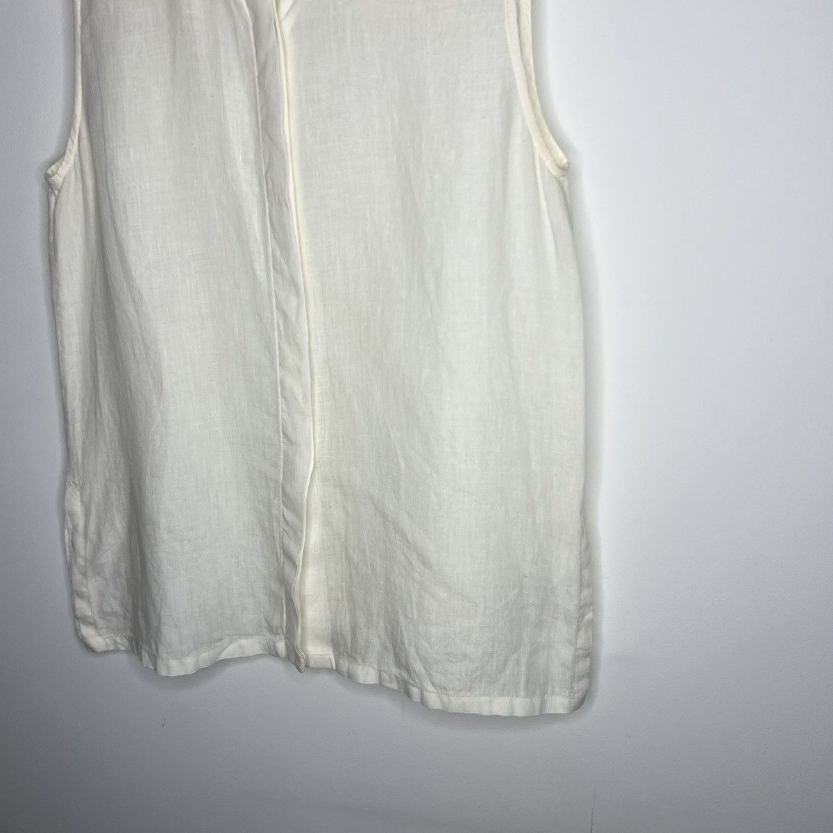 Designer × Max Mara MaxMara Linen Button Up Shirt White Top Blouse Size M / US 6-8 / IT 42-44 - 2 Thumbnail