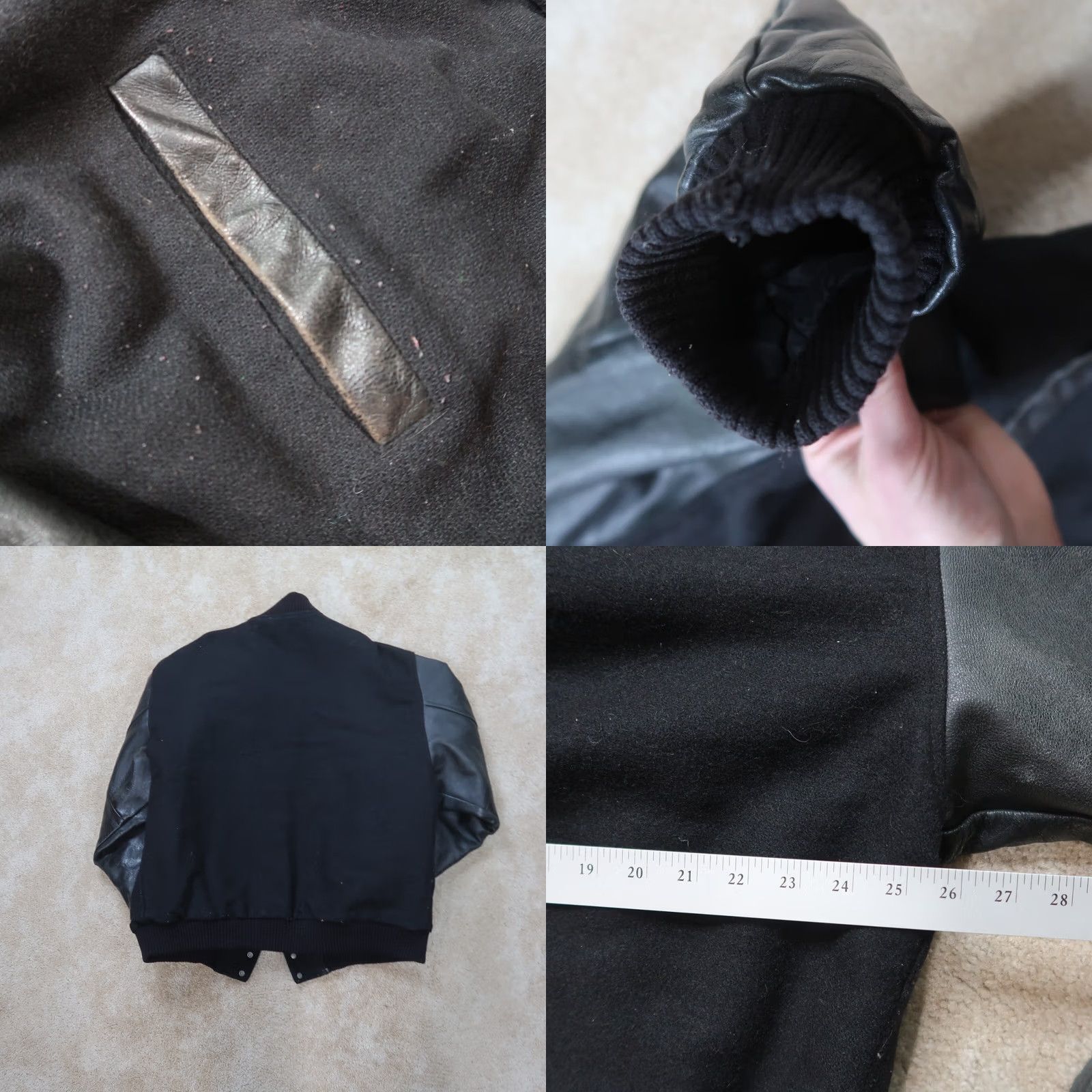 Vintage VINTAGE Varsity Jacket Black Leather Wool Body Jacket Men's XL MV Sport Size US XL / EU 56 / 4 - 8 Thumbnail