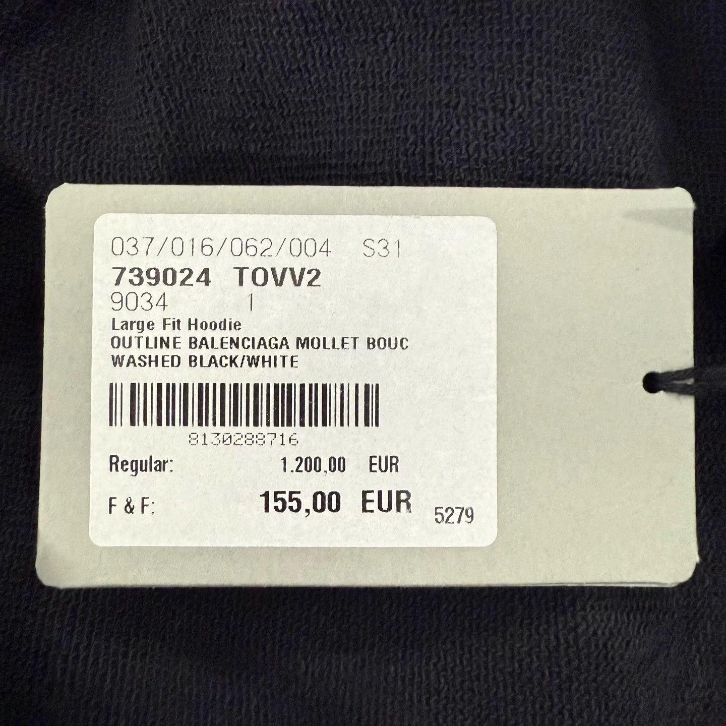 Balenciaga Balenciaga side logo arm print black hoodie 1 Size US S / EU 44-46 / 1 - 4 Thumbnail