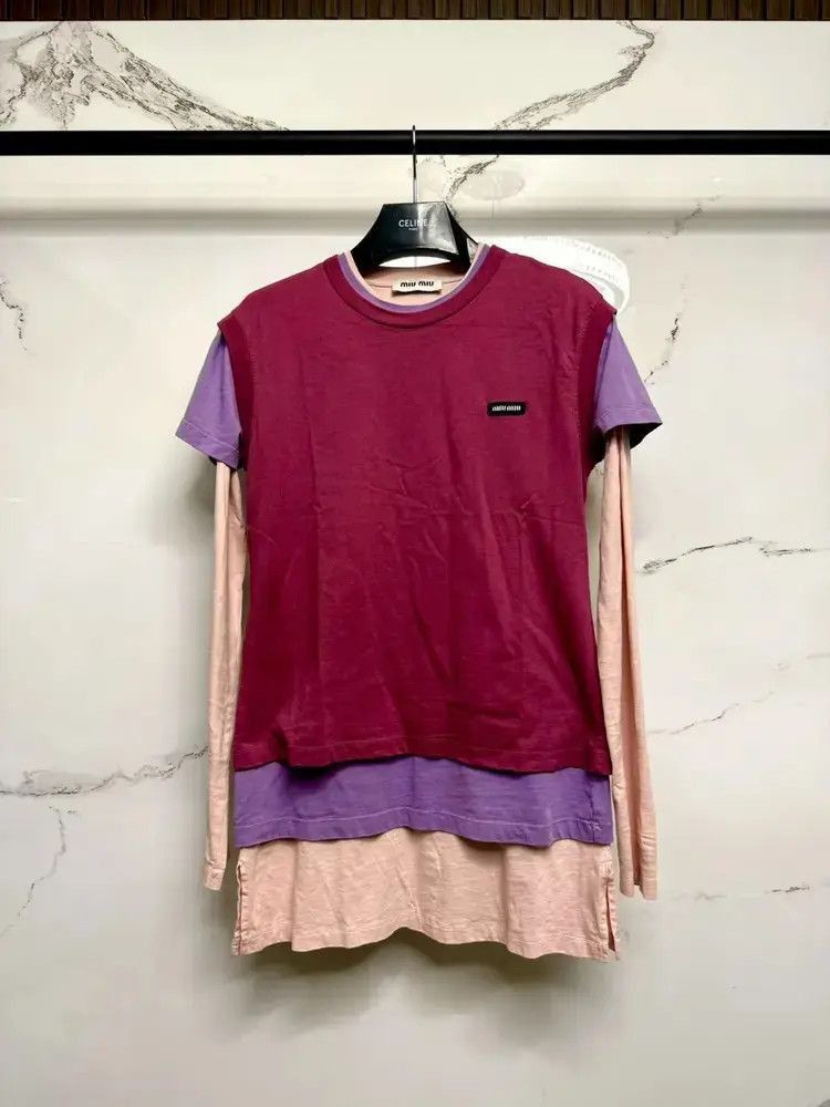 Miu Miu Miu Miu 24ss Multi Layers L/S Tee-2507 Size US XS / EU 42 / 0 - 1 Thumbnail