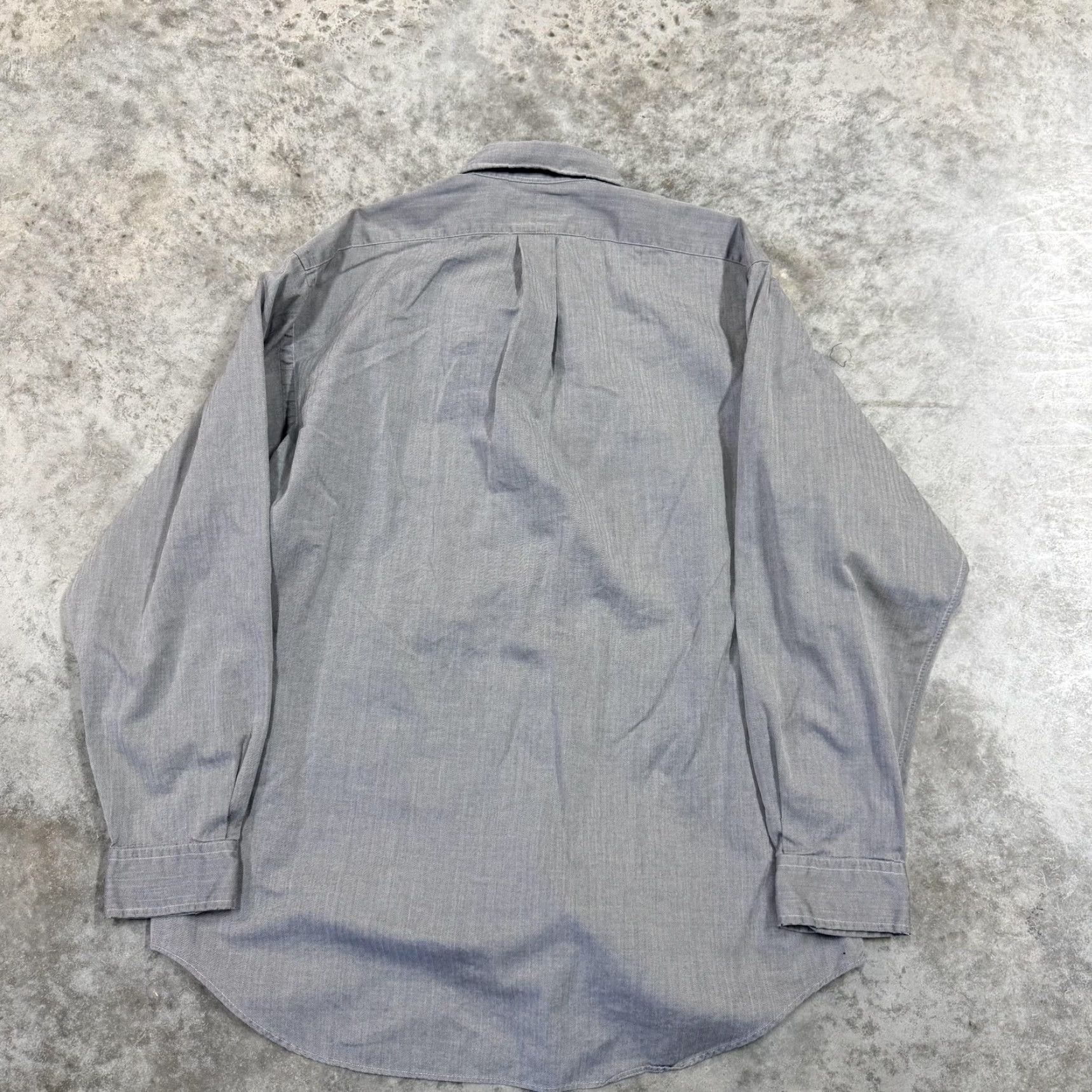 Ralph Lauren Ralph Lauren Shirt Mens Large Gray Herringbone Button Down Long Sleeve Pony Logo Button-Up Vintage Style XX Size US L / EU 52-54 / 3 - 6 Thumbnail