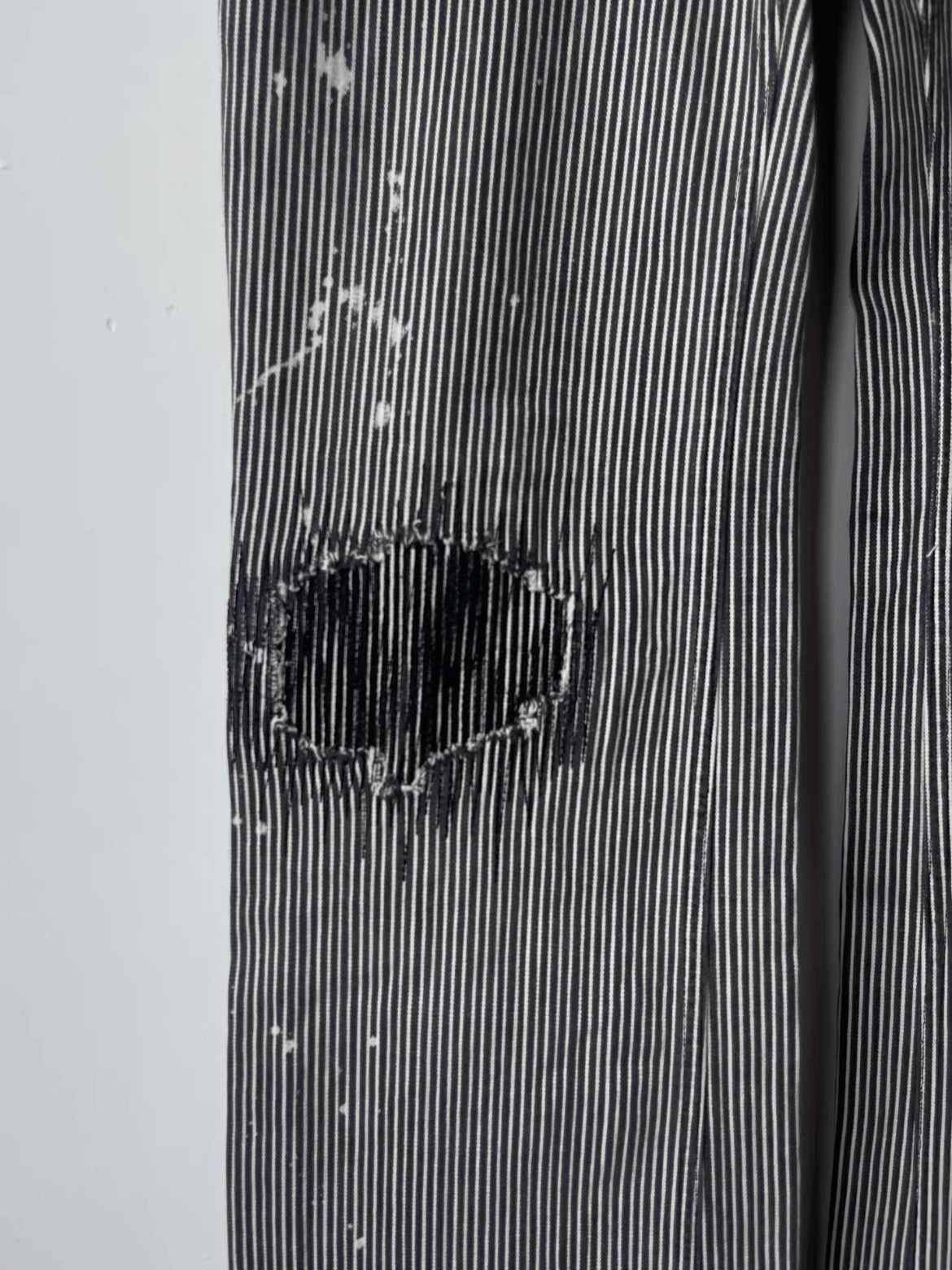Number (N)ine Sz 2 Number Nine 01AW Distressed Stripe Denim Size US 28 / EU 44 - 3 Thumbnail