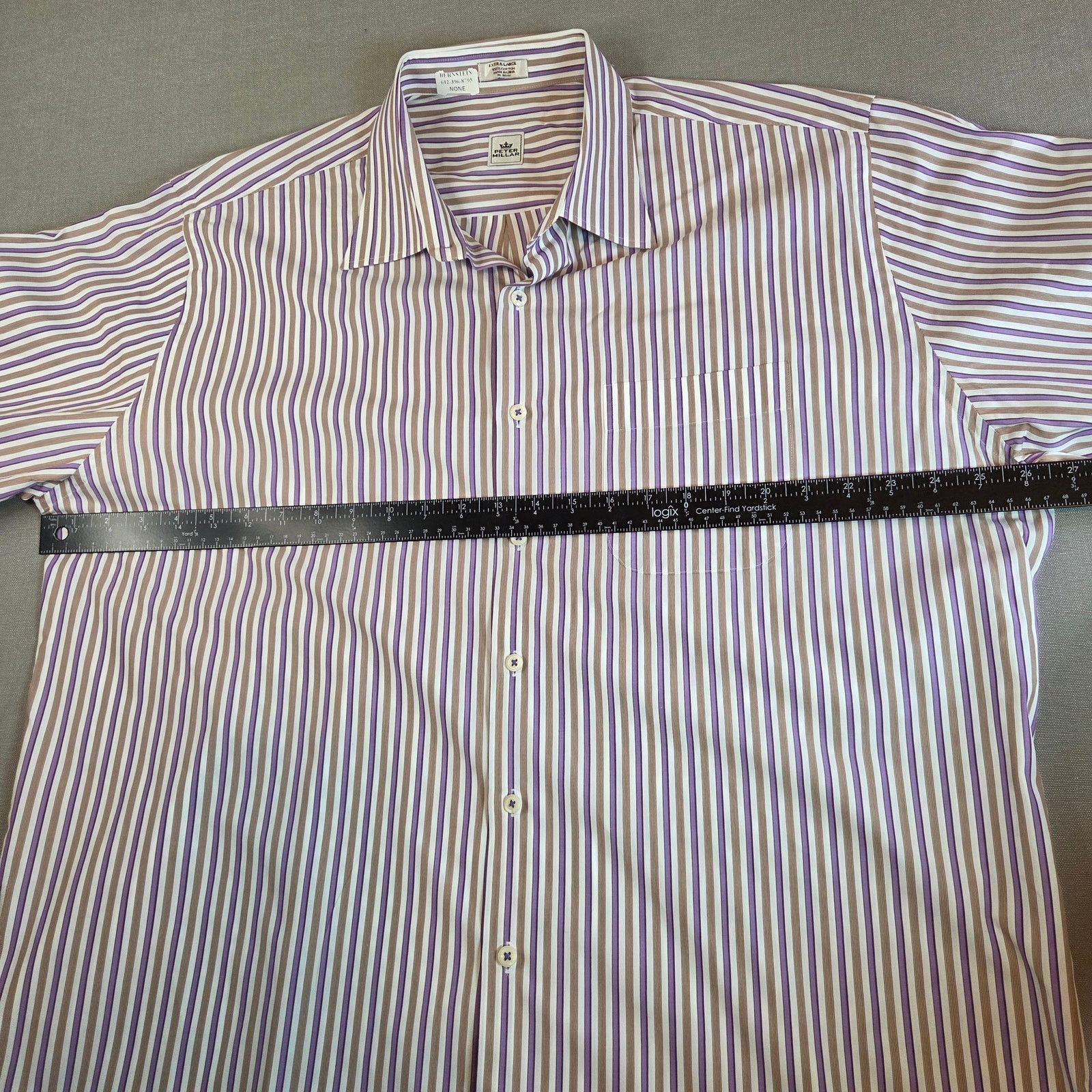 Peter Millar Peter Millar XL Cotton Stripe Button Down Shirt Size US XL / EU 56 / 4 - 8 Thumbnail