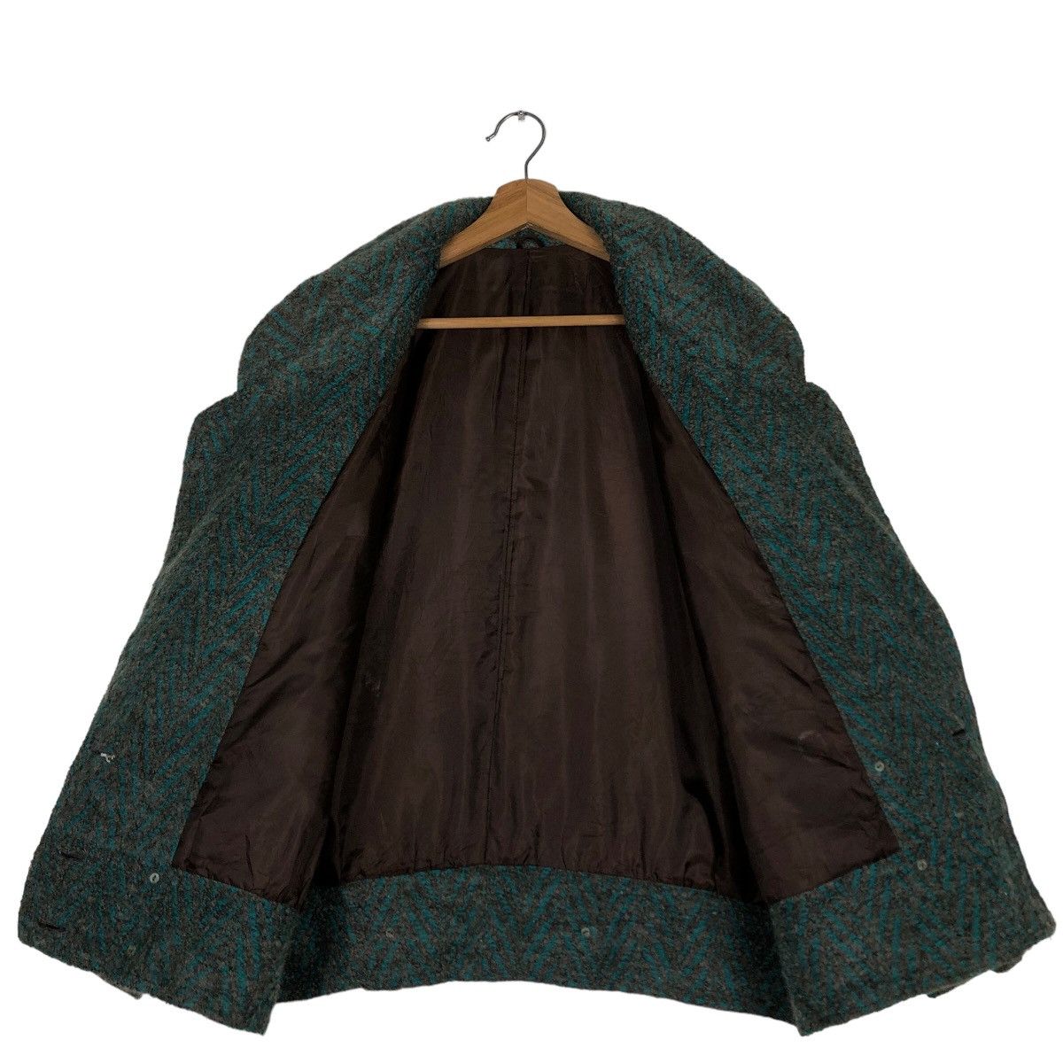 Japanese Brand 🔥Rich Green Fly Wool Herringbone Bomber Jacket Issey Miyake Size US M / EU 48-50 / 2 - 11 Thumbnail