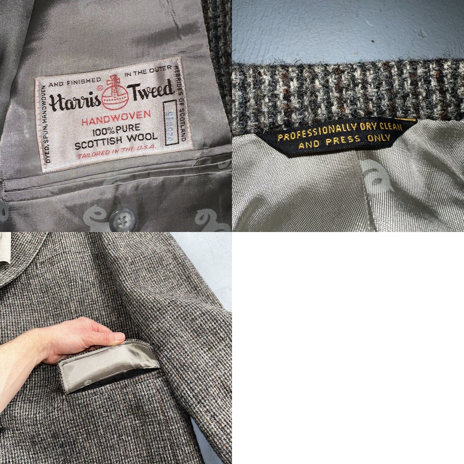 Jim Thompson VINTAGE Norm Thompson Jacket Blazer 42 Brown Tweed 80s Harris Herringbone Wool Secretary/Geek Mens Size 42R - 10 Thumbnail