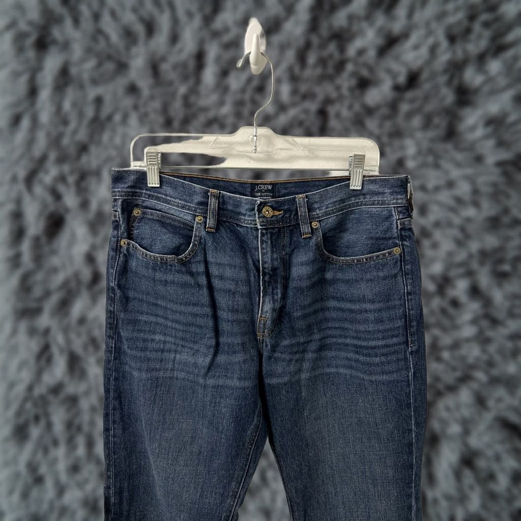 Denime J Crew The Sutton Jeans Mens 32x34 Dark Wash Denim Straight Leg 5-Pocket Cotton Blend Size US 32 / EU 48 - 1 Thumbnail