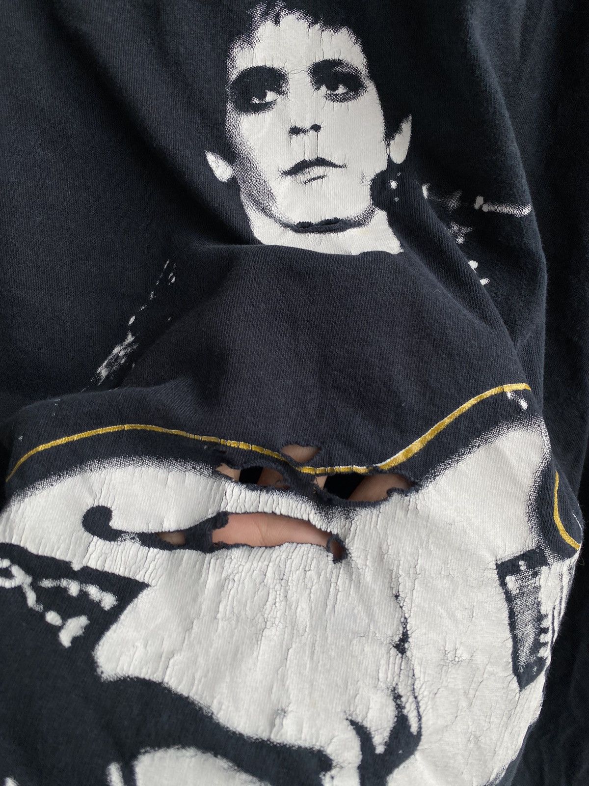 Band Tees × Vintage Vintage Distressed Lou Reed Transformer band tee Size US L / EU 52-54 / 3 - 4 Thumbnail