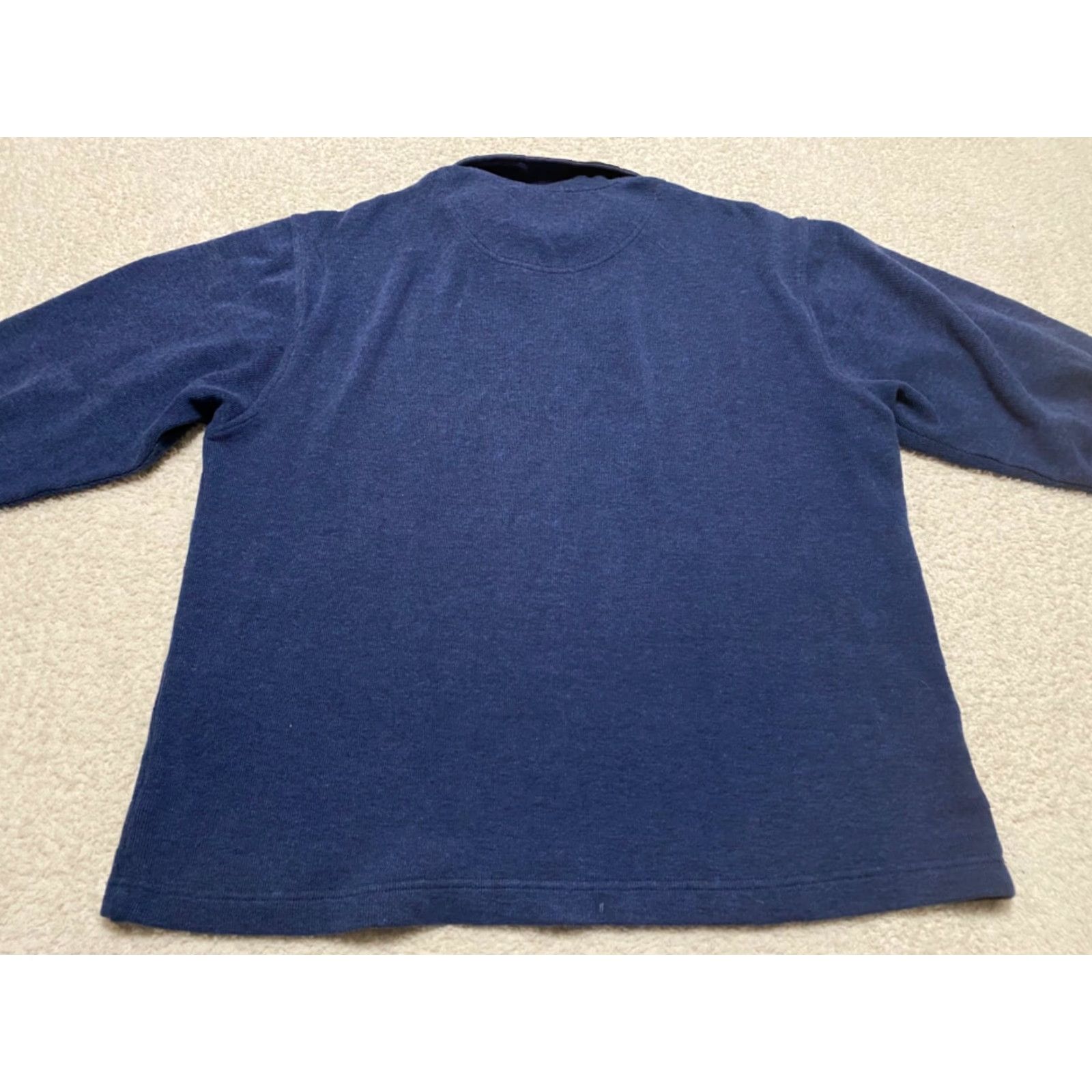 Orvis Orvis Mens Sweater Pullover 1/4 Zip Long Sleeve 100% Cotton Solid Blue M/Regular Men's Knit Mock Neck Size US M / EU 48-50 / 2 - 6 Thumbnail