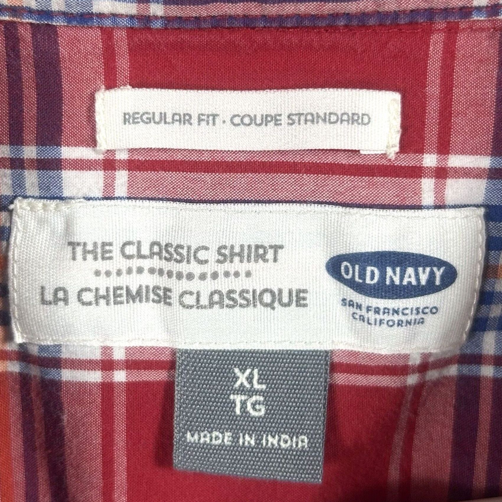 Old Navy Old Navy The Classic Shirt Button-Up Men XL Red Plaid Long Sleeve Regular Fit Casual Shirt Size US XL / EU 56 / 4 - 2 Thumbnail