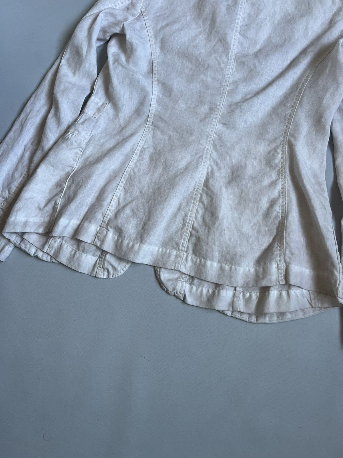 Black Label × Rundholz RUNDHOLZ Black Label Women White Linen Faded Pocket Blazer Size M / US 6-8 / IT 42-44 - 15 Thumbnail