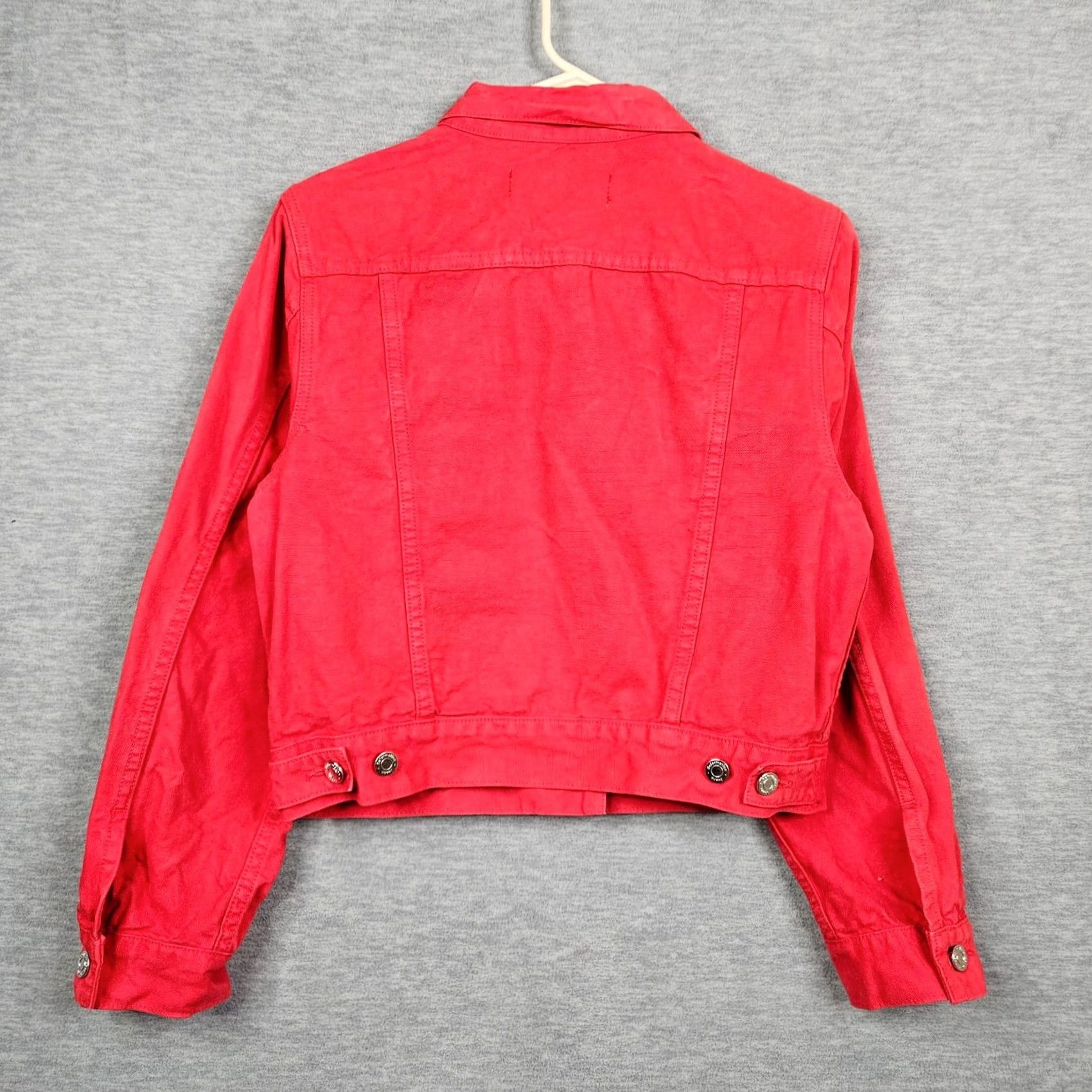 Reformation Reformation Denim Jacket Women's Cherry Red Button-up Cropped Ford Size M Shirt Adult Regular Red 90s? Size M / US 6-8 / IT 42-44 - 2 Thumbnail