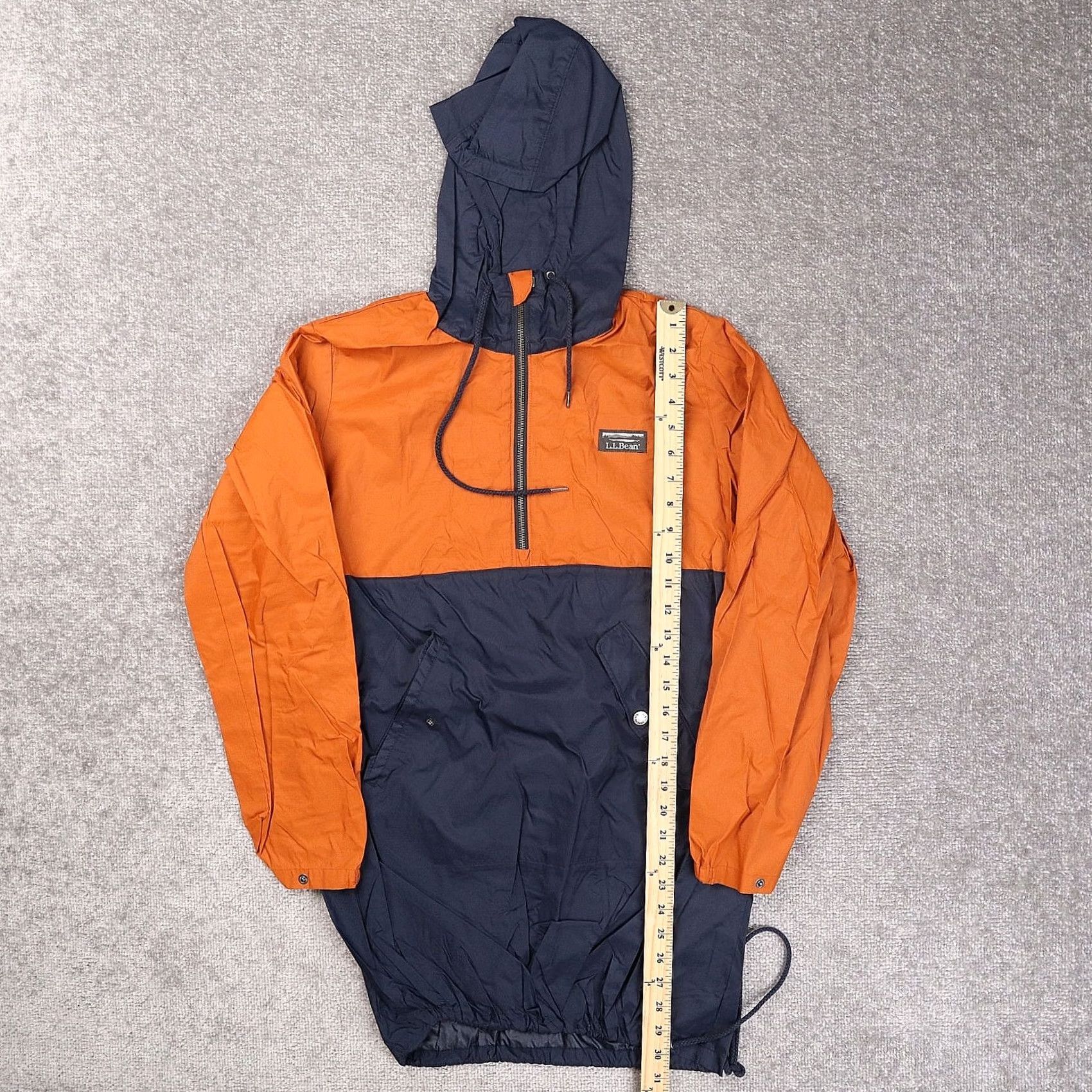 Vintage L.L.Bean Mountain Classic Anorak Orange Blue XS Hooded Nylon Jacket Long Sleeve Mens Size US XS / EU 42 / 0 - 3 Thumbnail