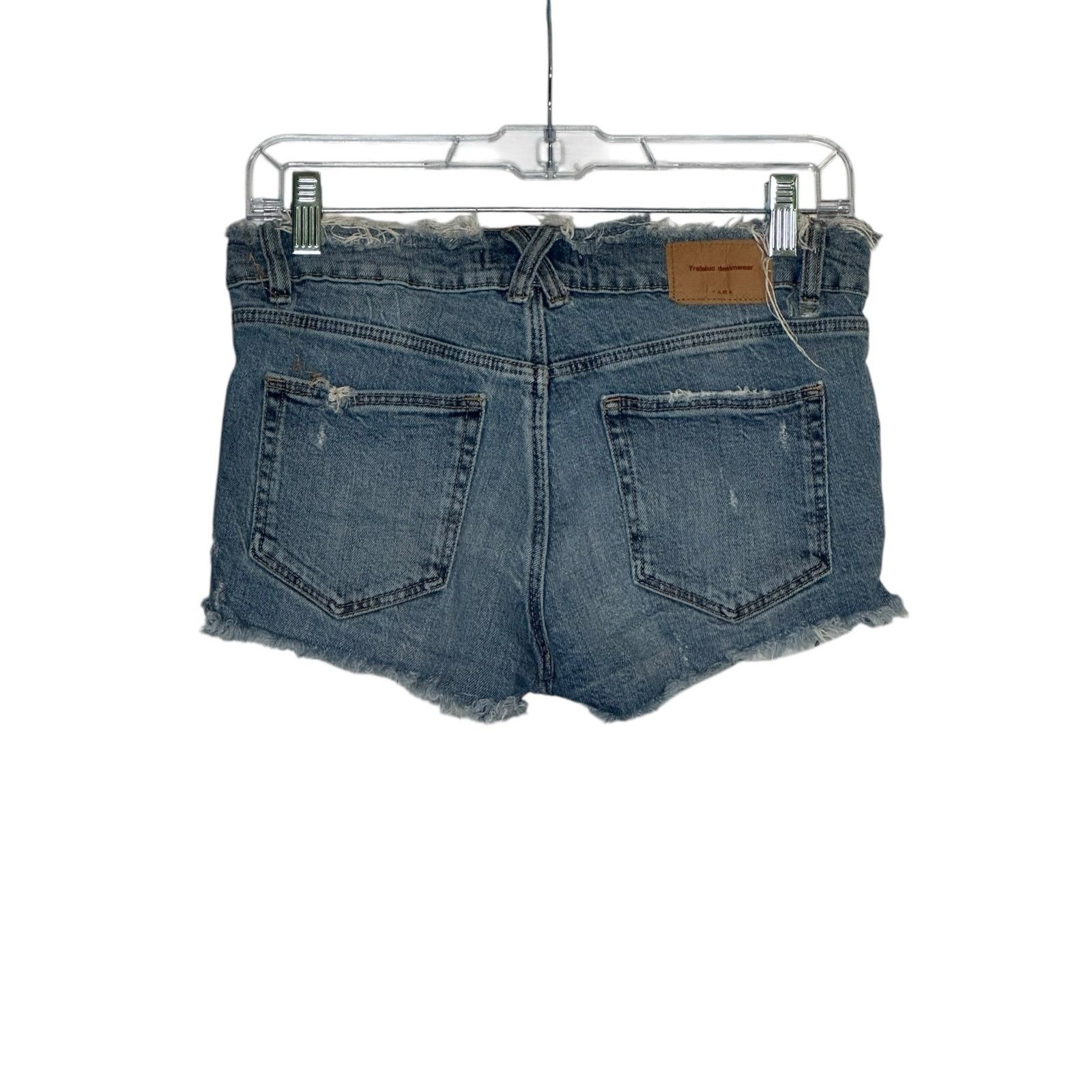 Zara ZARA Trafaluc Denimwear Fringe Distressed Shorts Size 4 Size 27" / US 4 / IT 40 - 8 Thumbnail