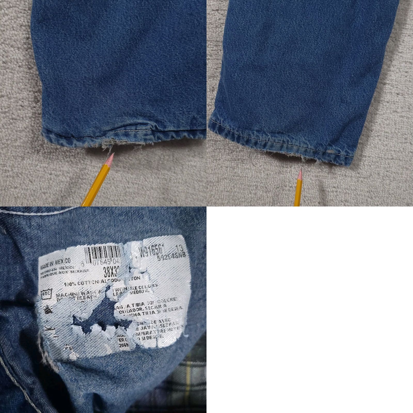Dickies Dickies Jeans Denim 38X32 Carpenter Lined Workwear Straight Mens Regular Blue Cotton Denim 32 Inseam Medium Wash Size US 38 / EU 54 - 11 Thumbnail