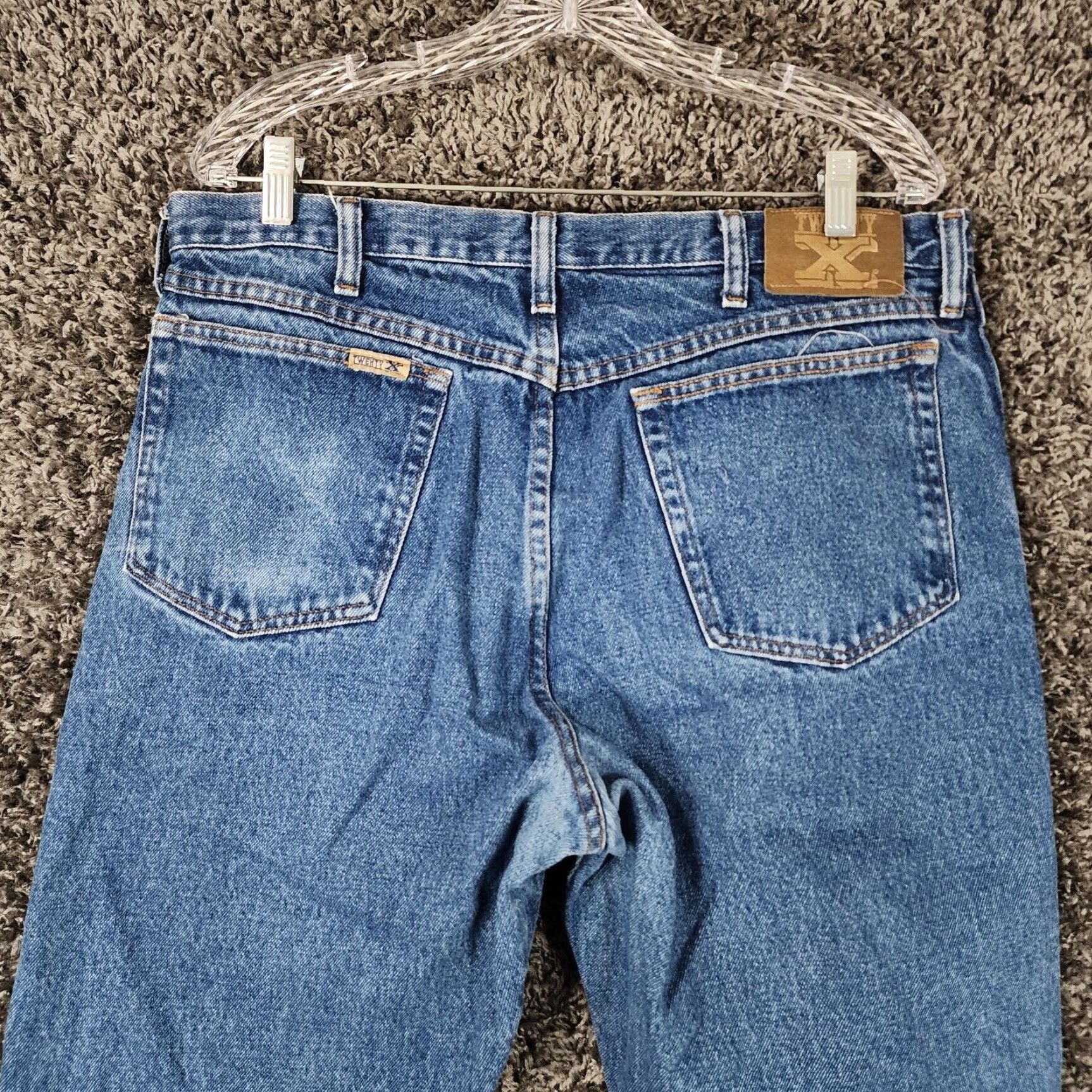 Vintage Twenty X Mens Relaxed Straight Leg Blue Jeans Size 36x30 Size US 36 / EU 52 - 7 Thumbnail